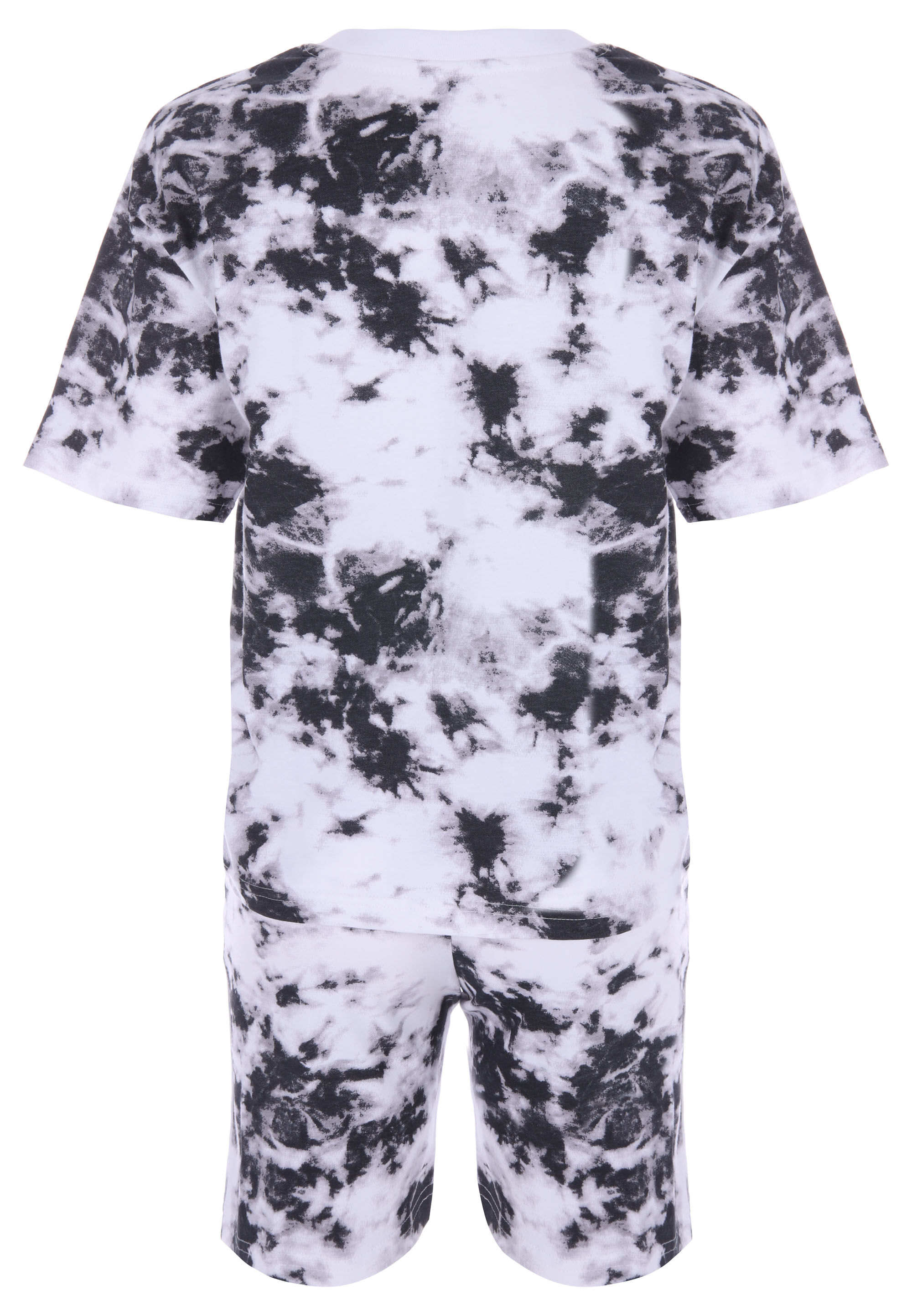 Older Boys Black Tie Dye Gaming Top & Shorts Pyjama Set