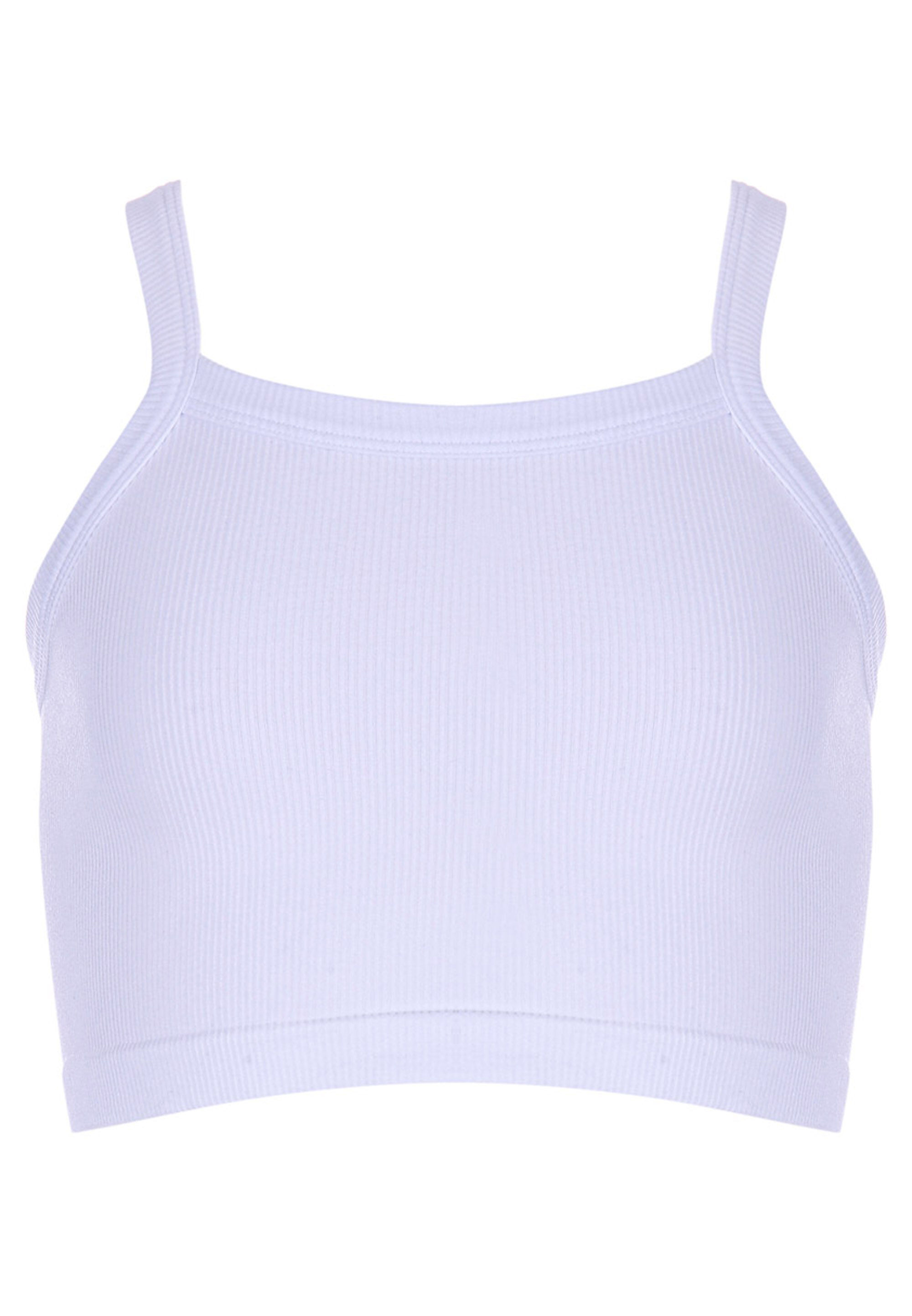 Older Girls White Crop Seamless Vest