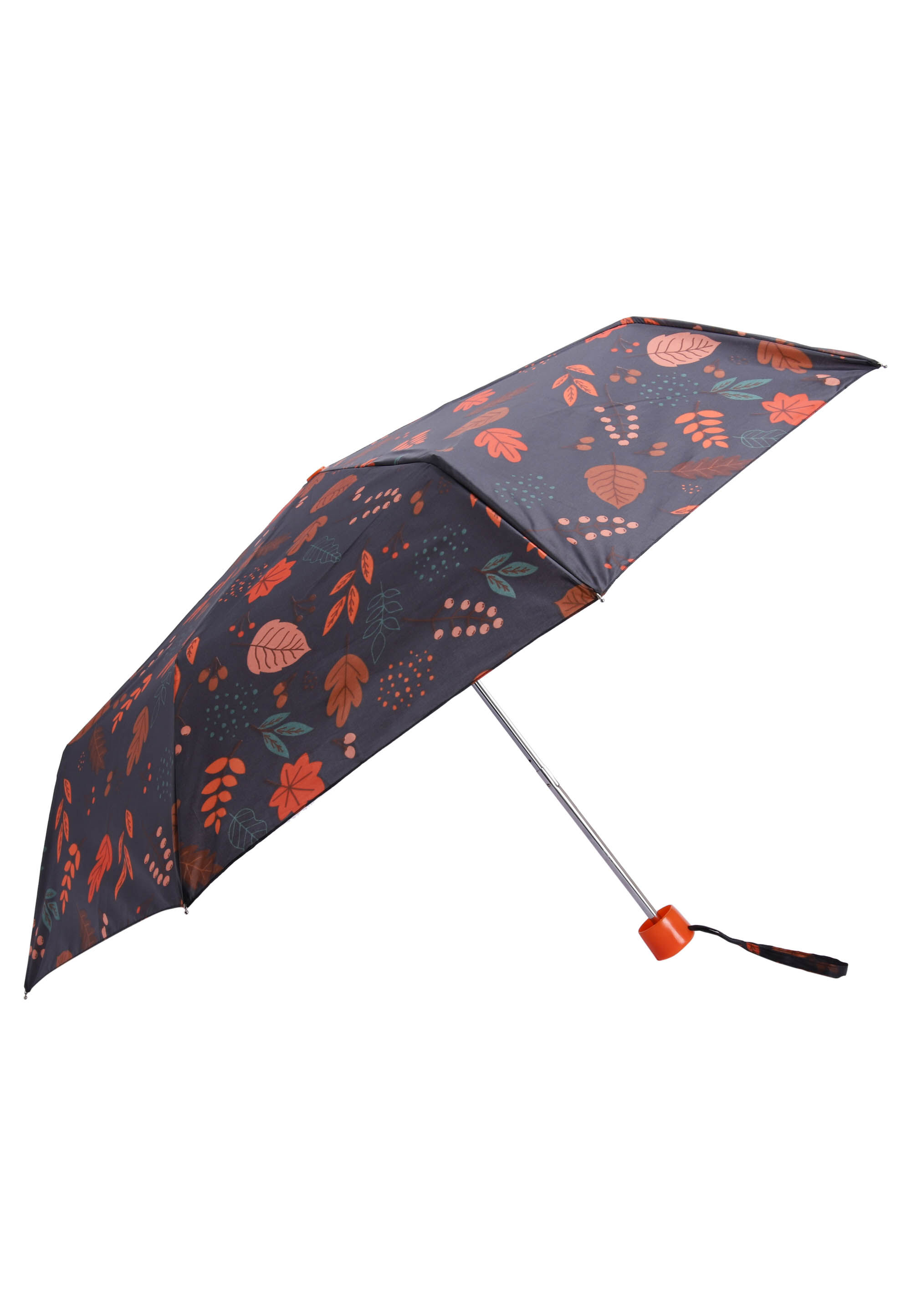 Womens Brown Autumn Leaves Umbrella