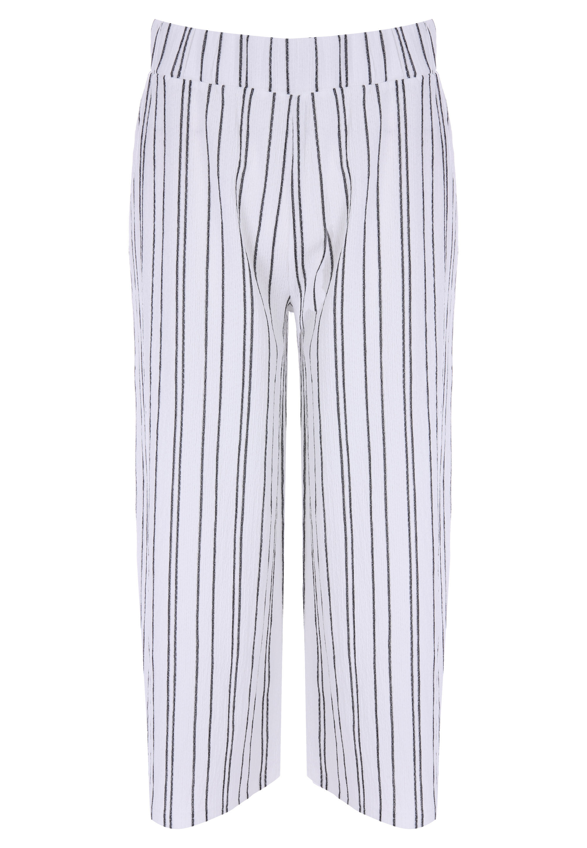 Womens White Stripe Print Culotte Trousers