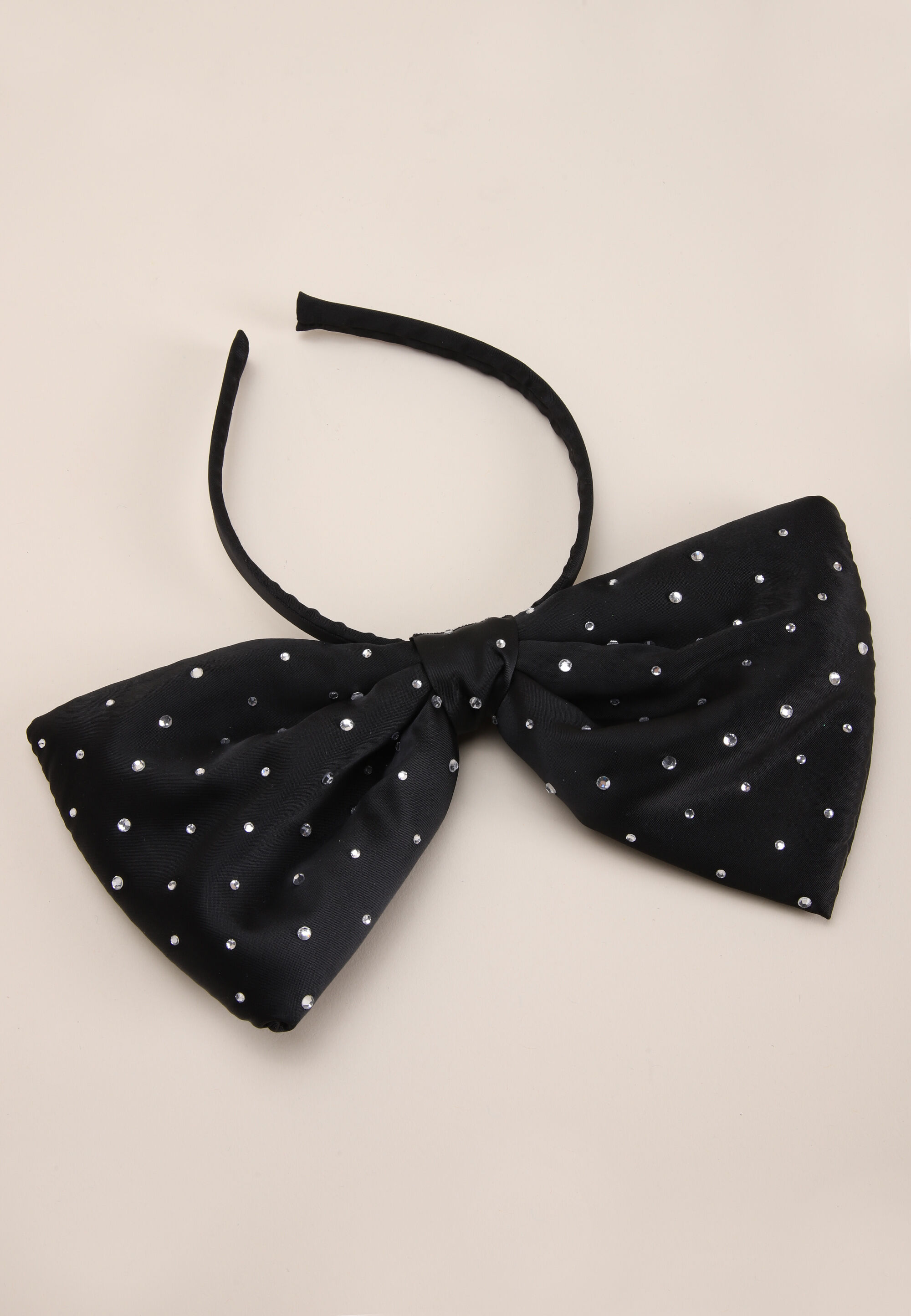 Womens Black Christmas Sparkle Bow Headband