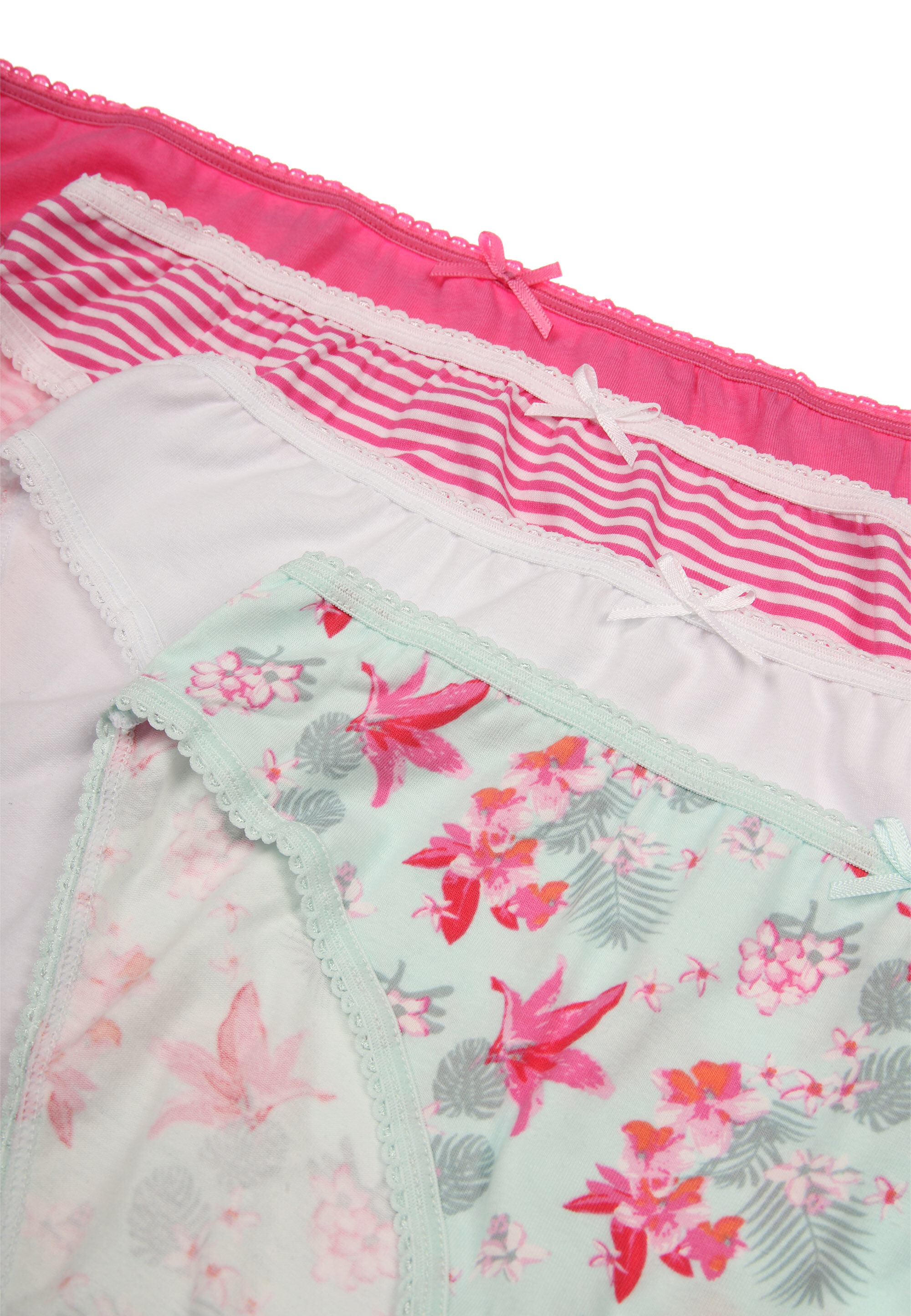 Womens 4pk Hot Pink High Cut Briefs
