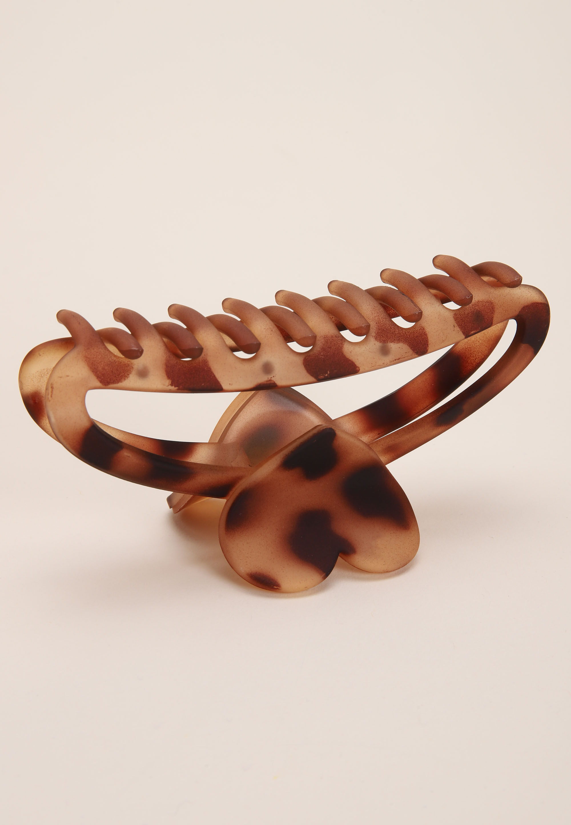 Womens Brown Tortoiseshell Heart Claw Hair Clip