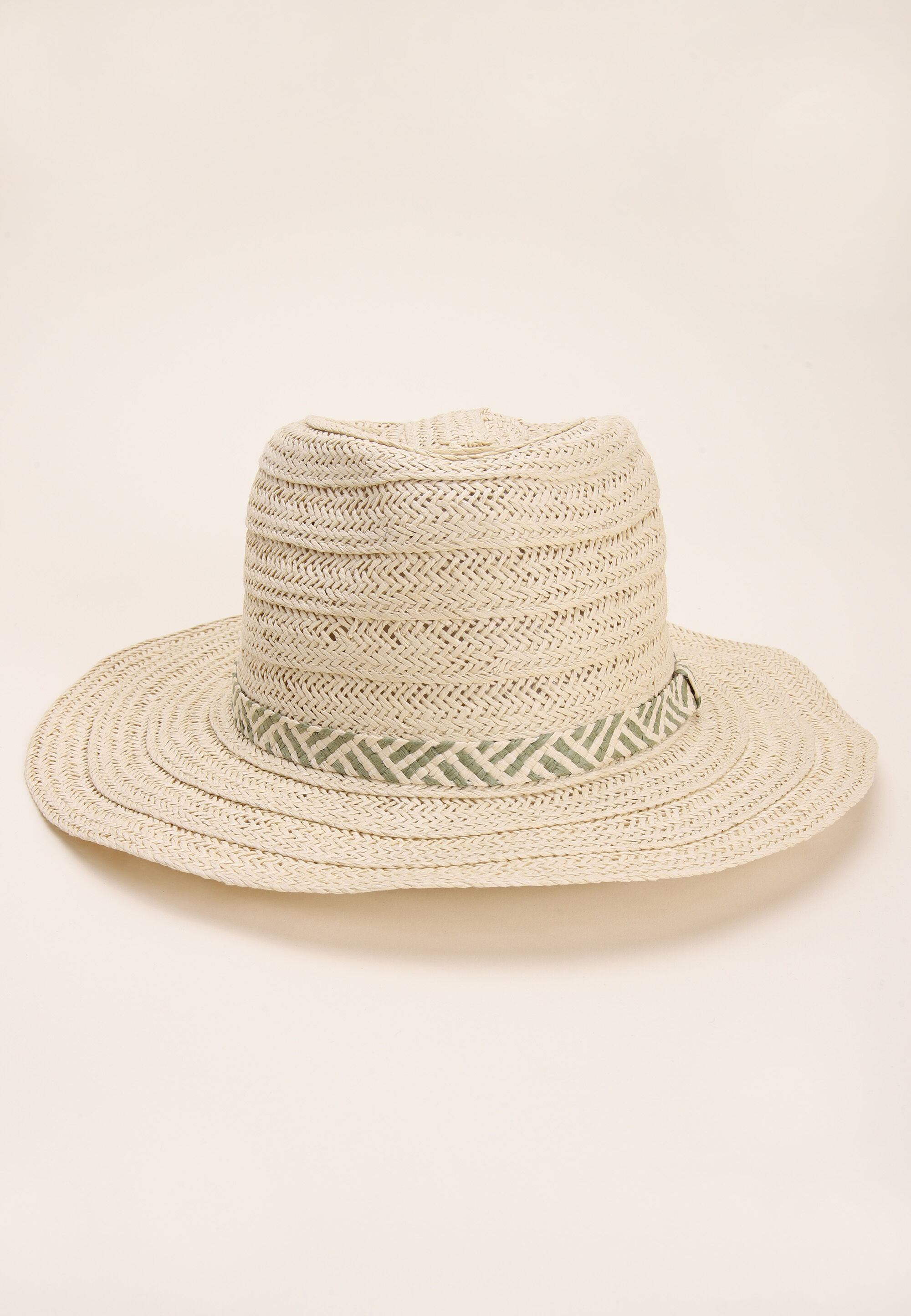 Womens Natural Straw Fedora Hat