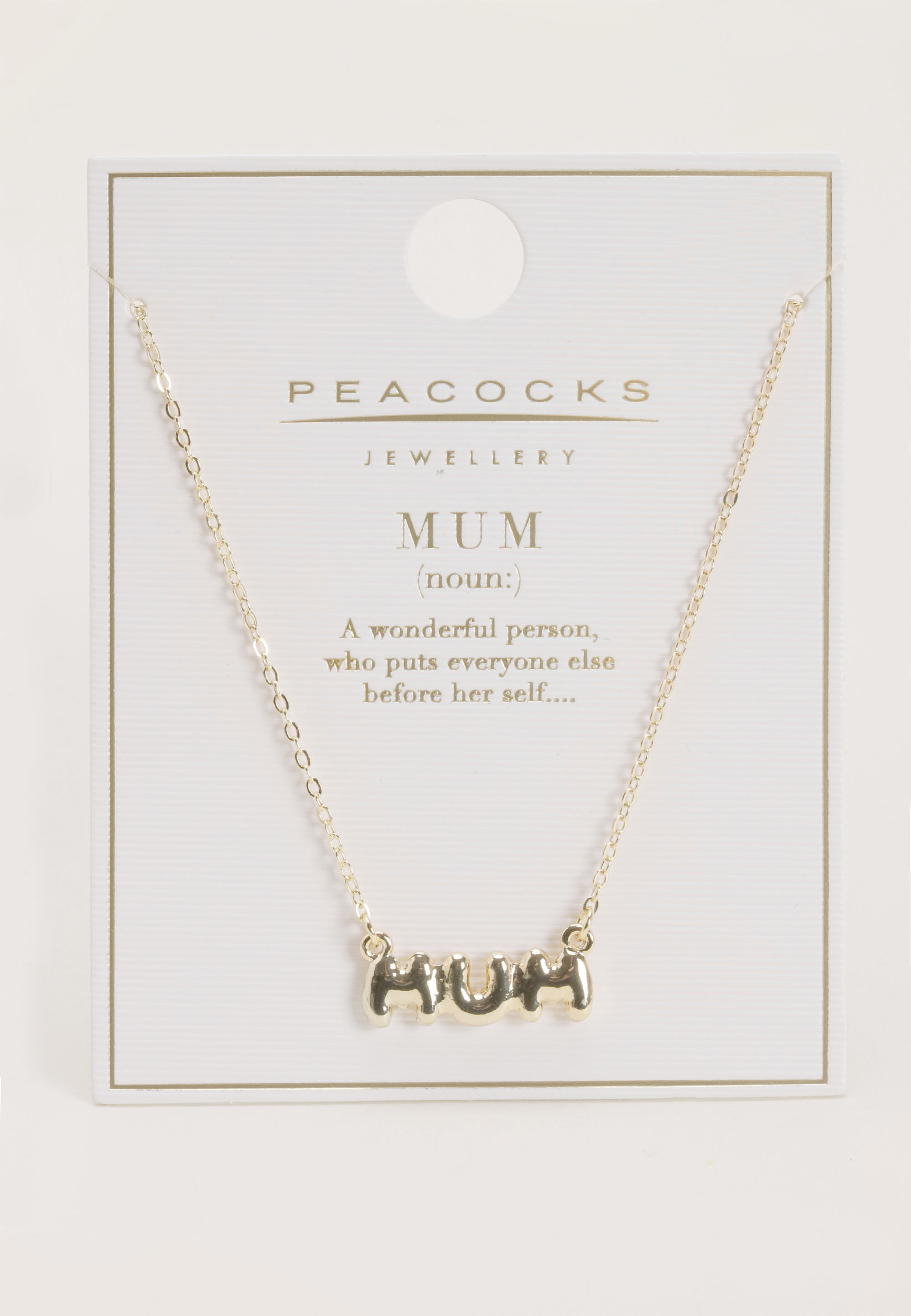 Womens Gold Mum Letter Pendant Necklace