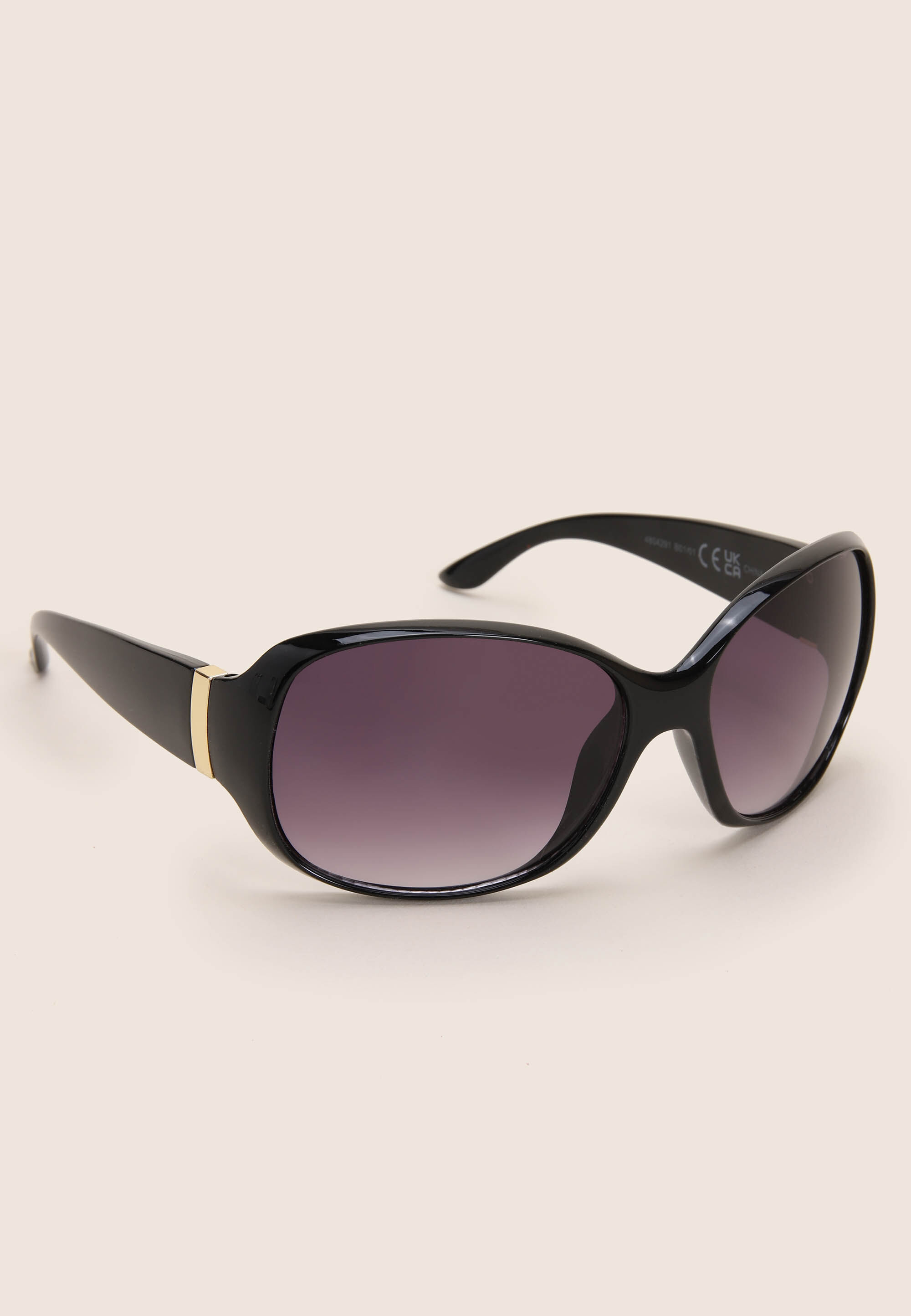 Womens Black & Gold Large Square Sunglasses