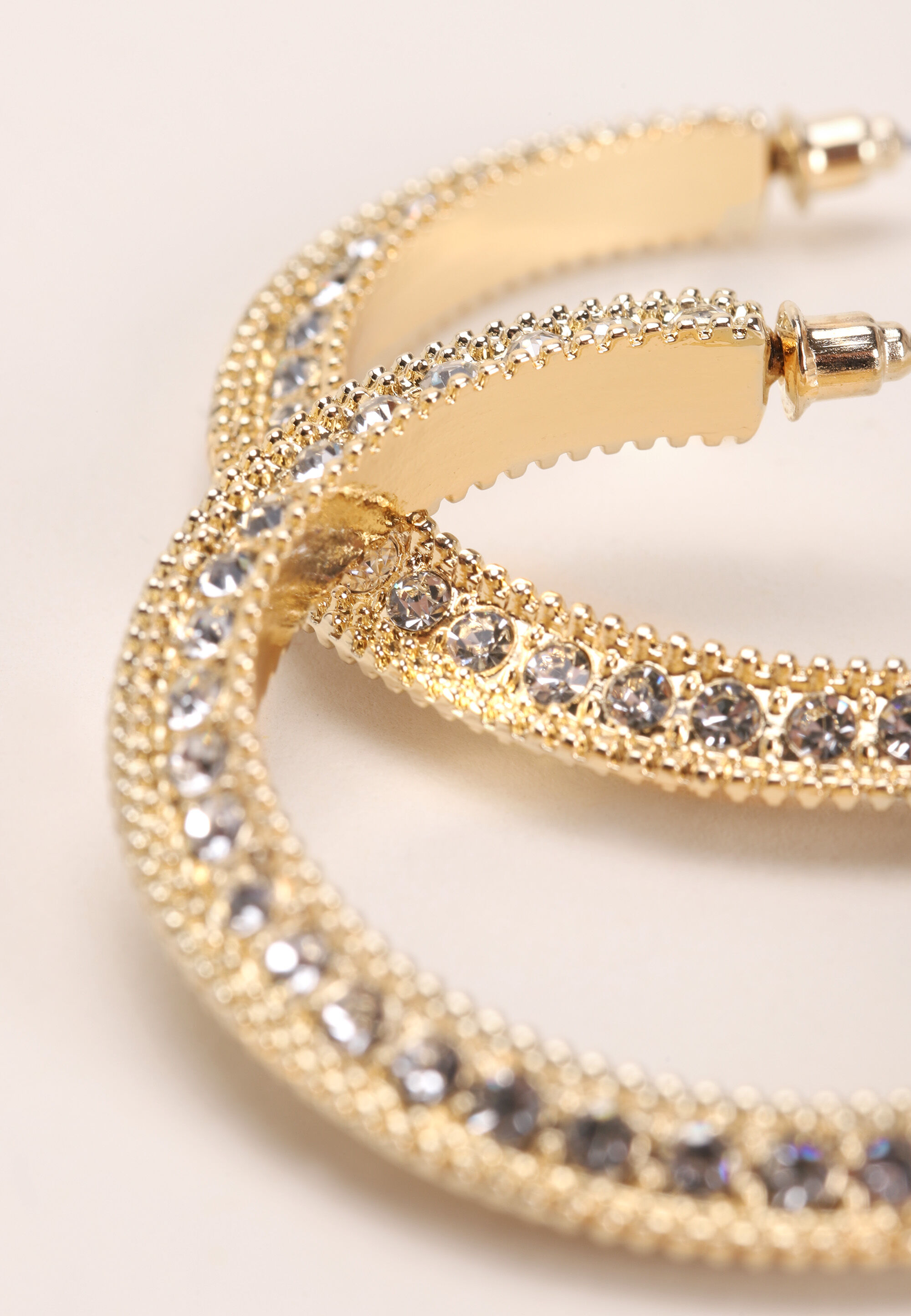 Womens Large Gold Sparkle Hoop Earrings