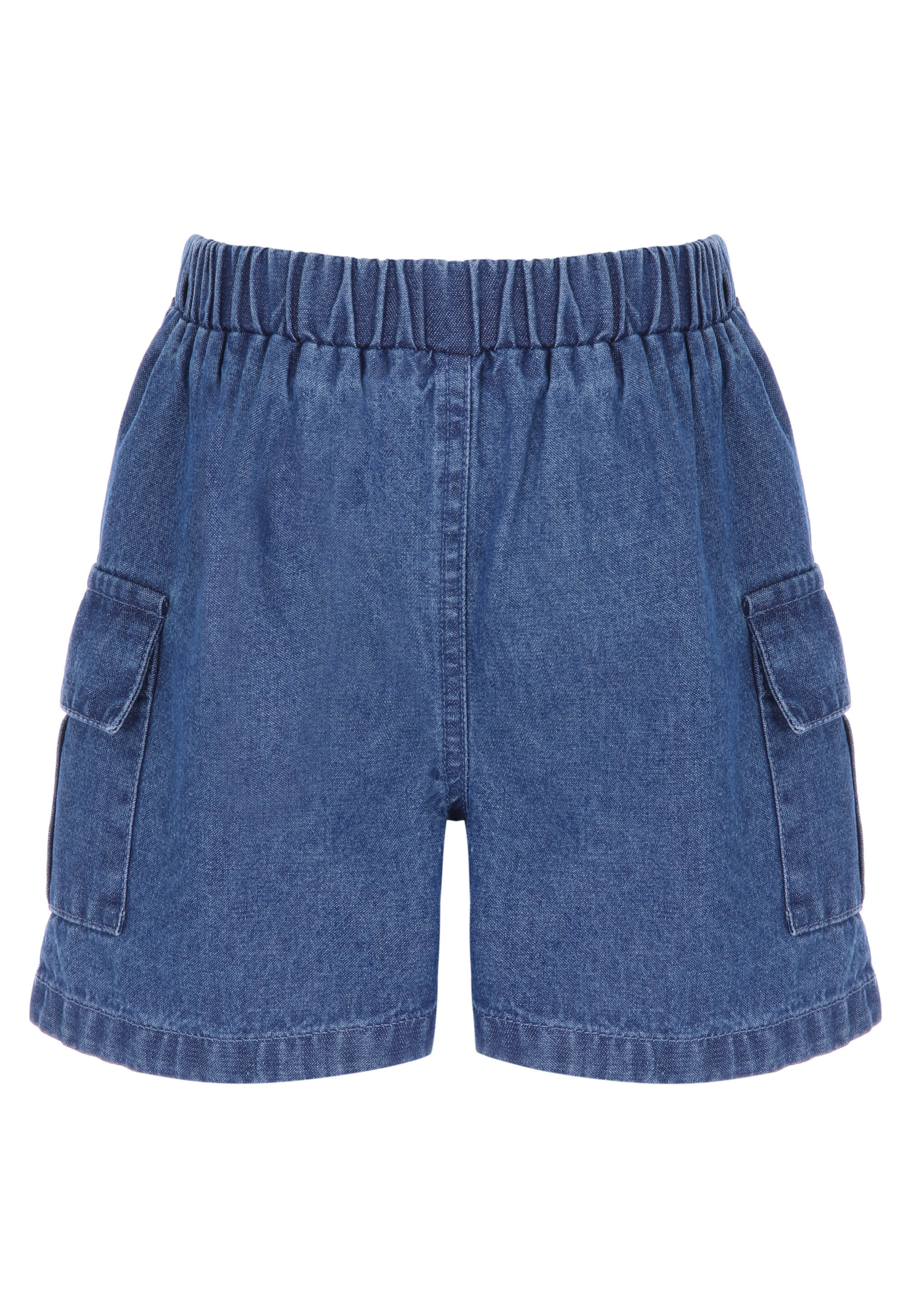 Younger Girls Blue Denim Cargo Shorts