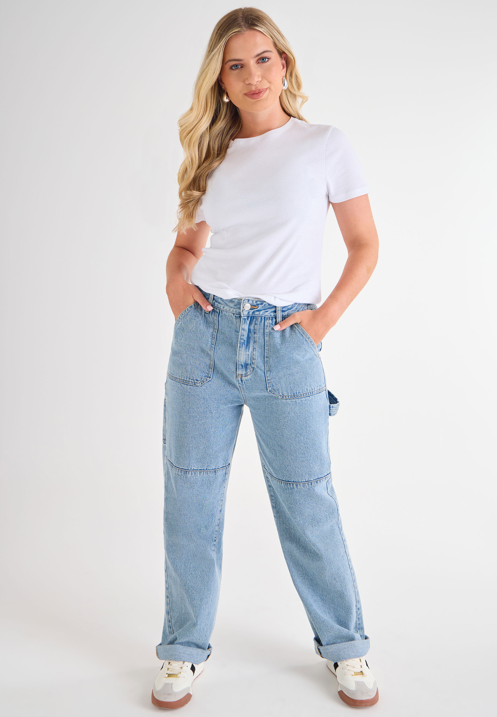 Womens White Crew Neck Top