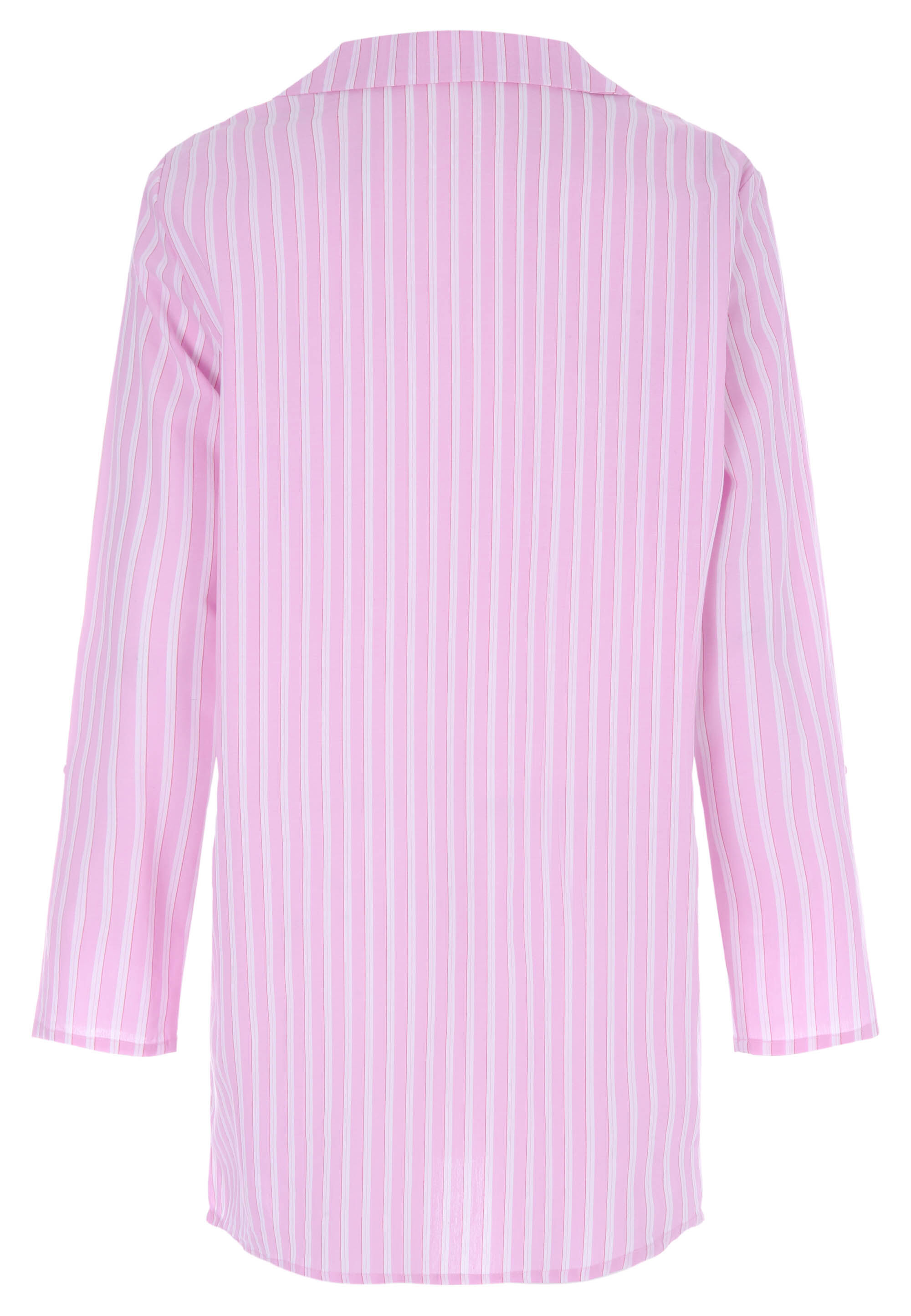 Womens Pink Stripe Long Sleeve Nightshirt