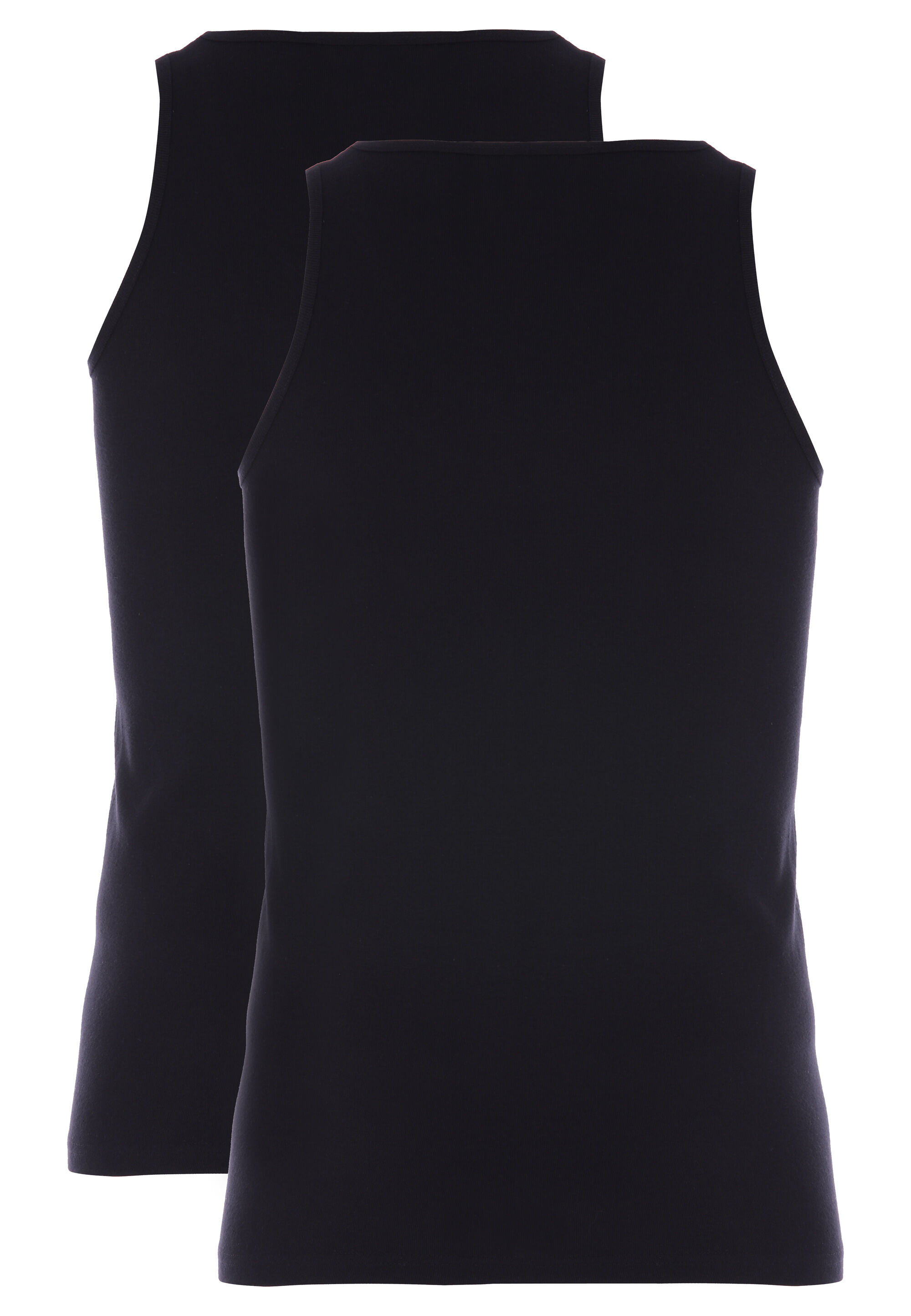 Mens 2pk Black Seamless Vests