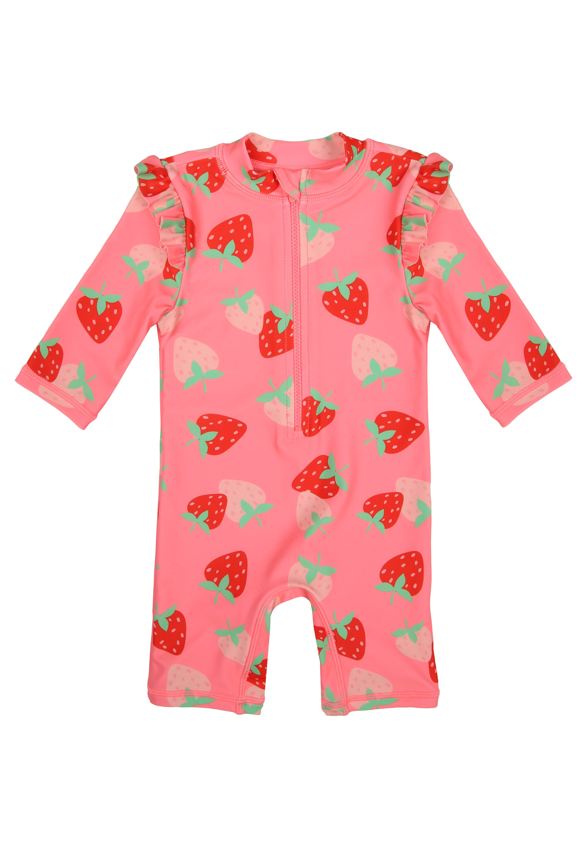 Baby Girls Pink Strawberry Print Sun Safe Swimsuit