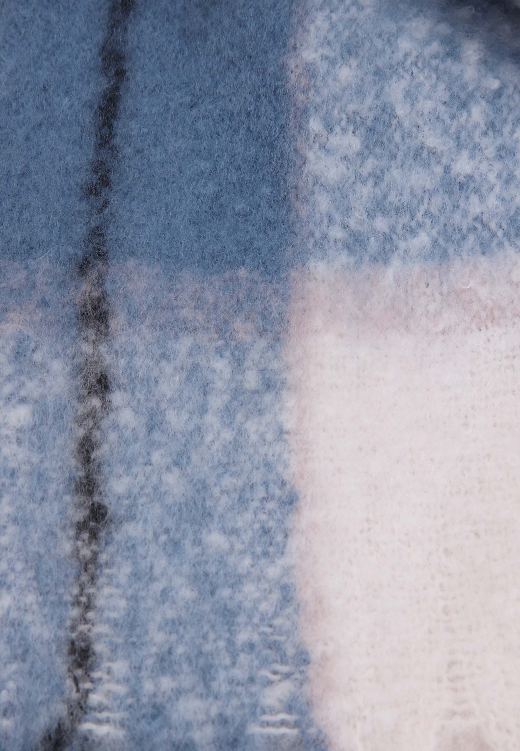Older Girls Blue Check Fringe Scarf