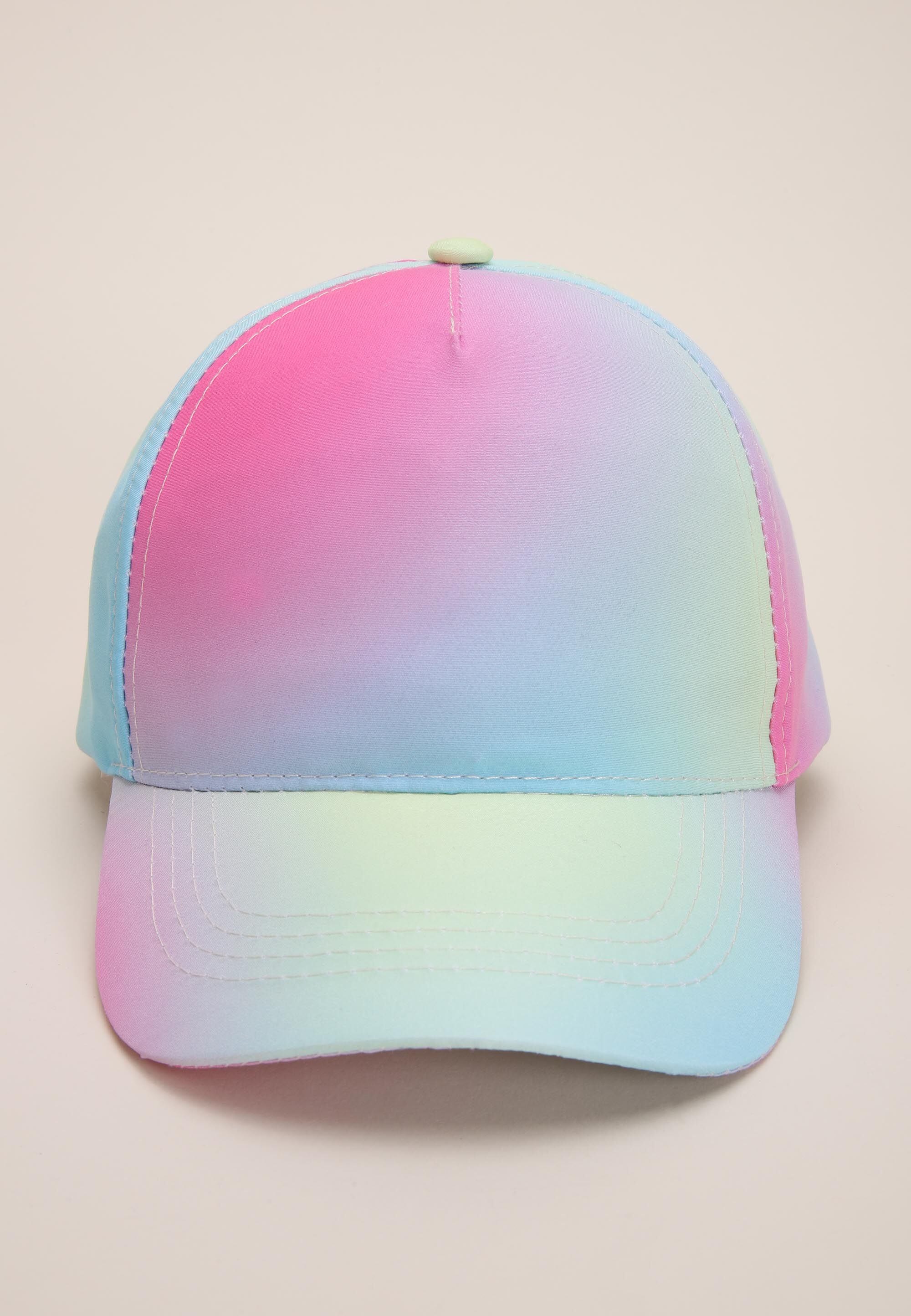 Younger Girls Pink Rainbow Baseball Hat
