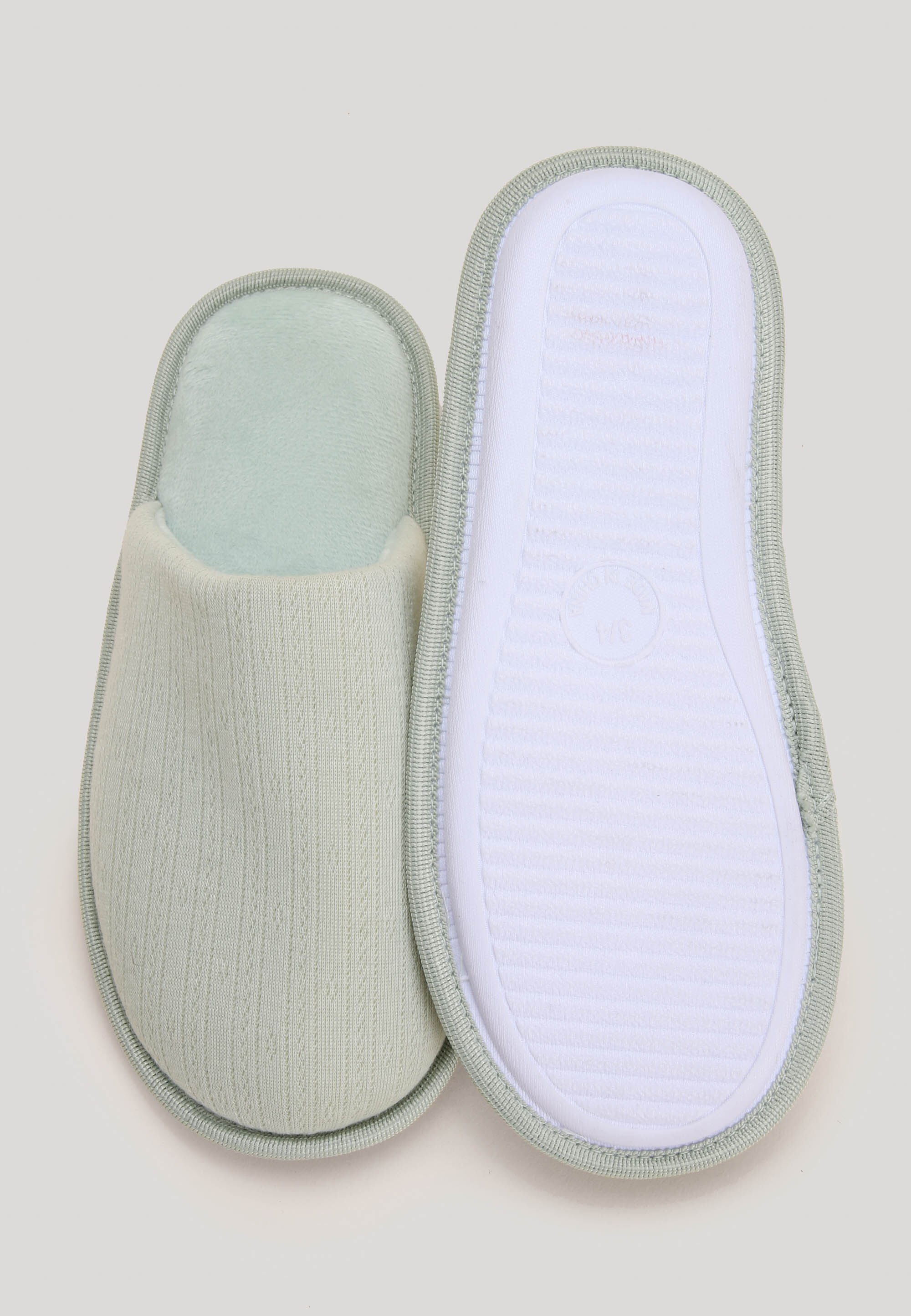 Womens Sage Pointelle Mule Slippers