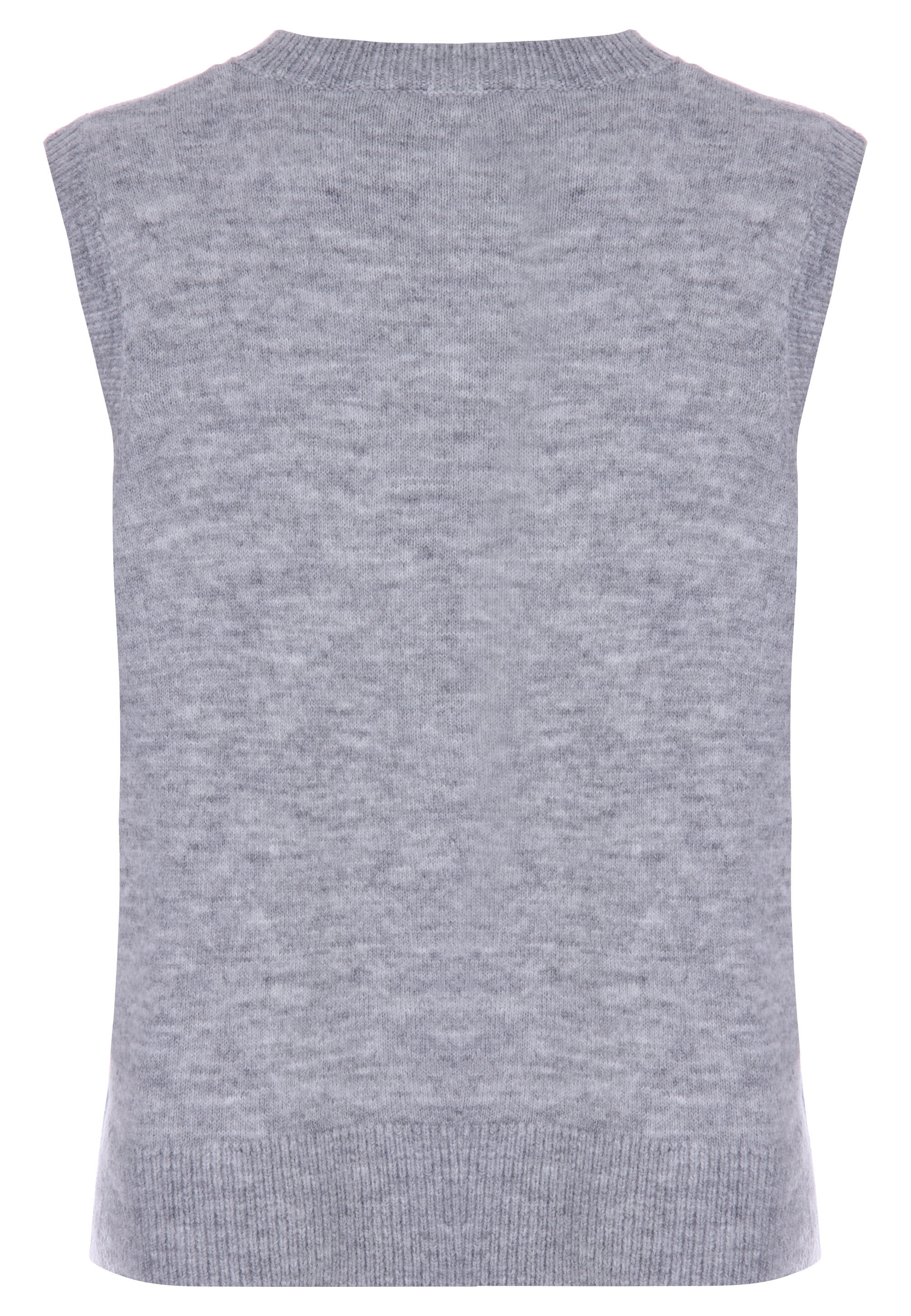 Womens Grey Plain Sleeveless Jumper