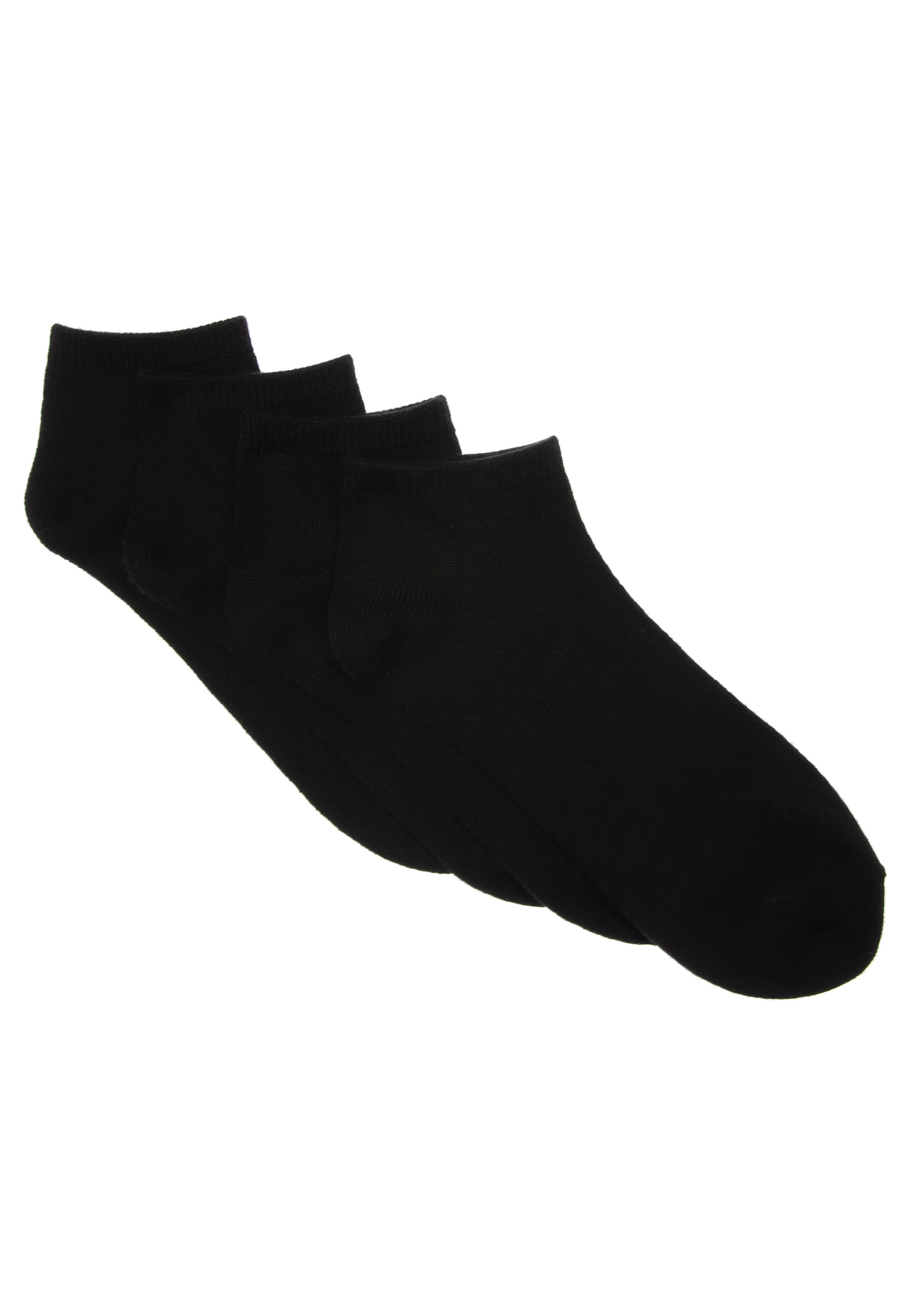 Boys 4pk Black Supersoft Trainer Socks