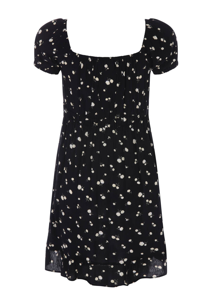 Older Girls Black Floral Gypsy Dress