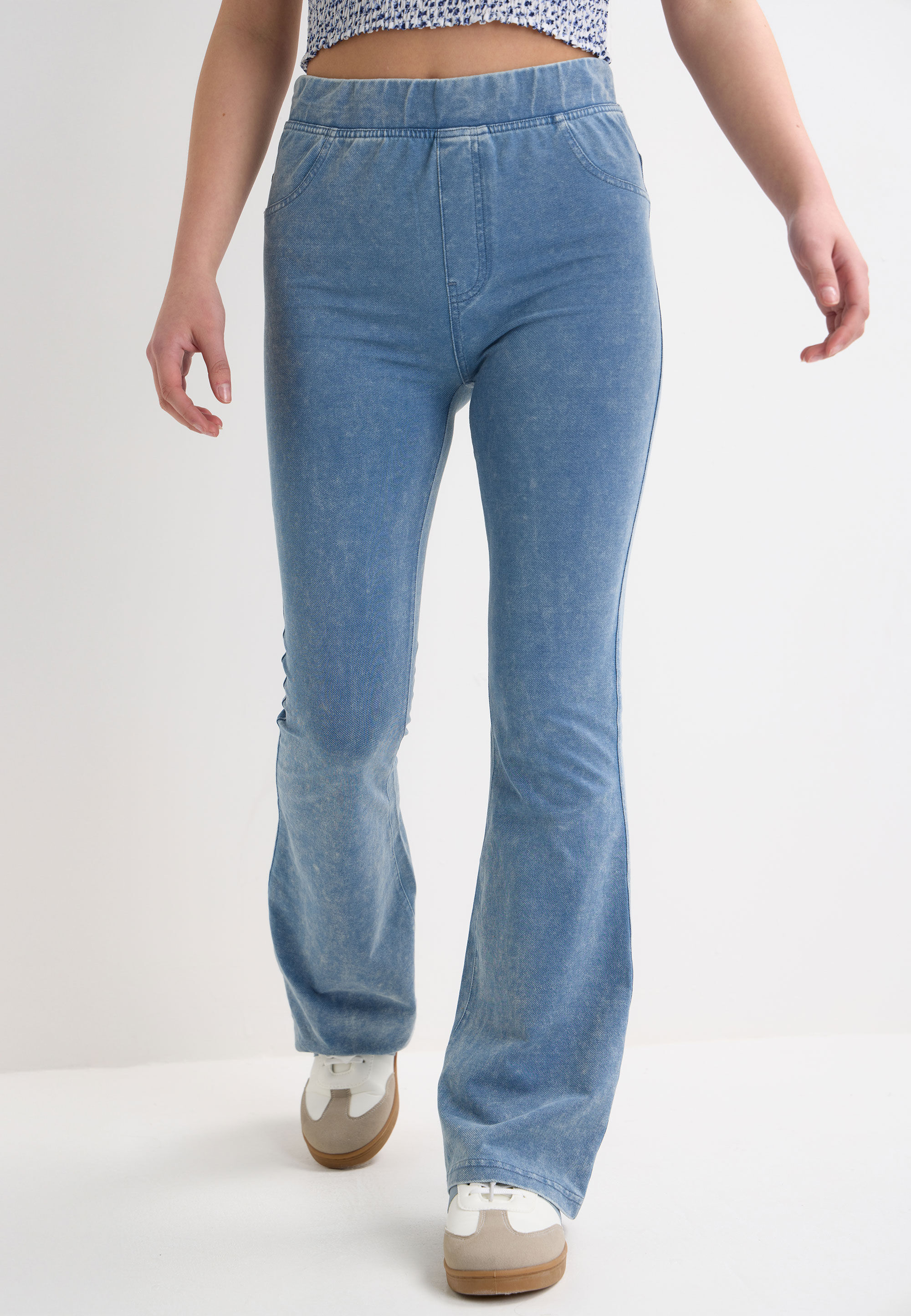 Older Girls Blue Denim Bootcut Jeggings