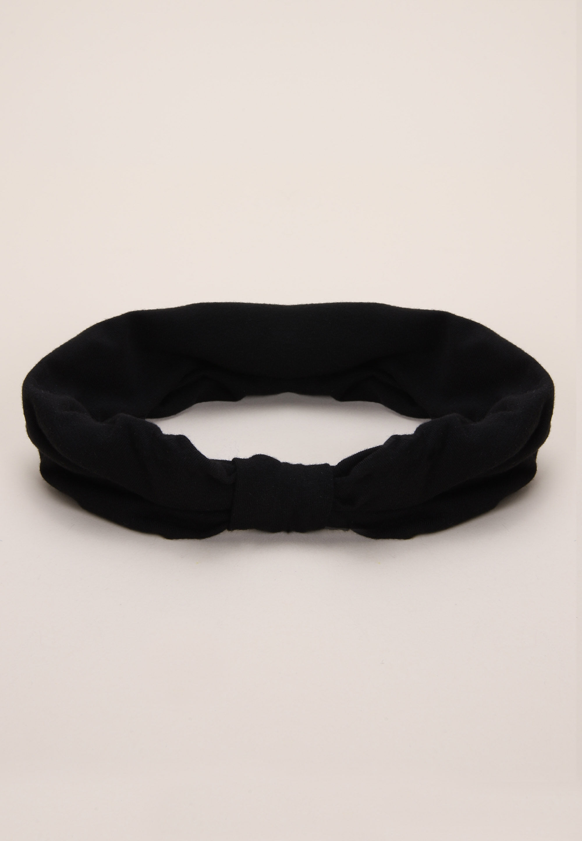 Womens Black Oversized Knot Jersey Headband