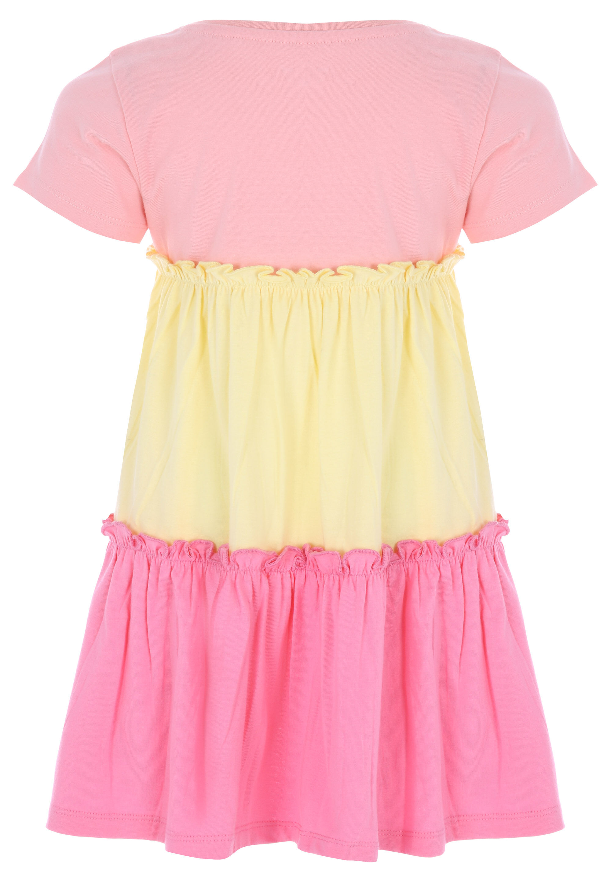 Younger Girls Pink Tiered Jersey Dress