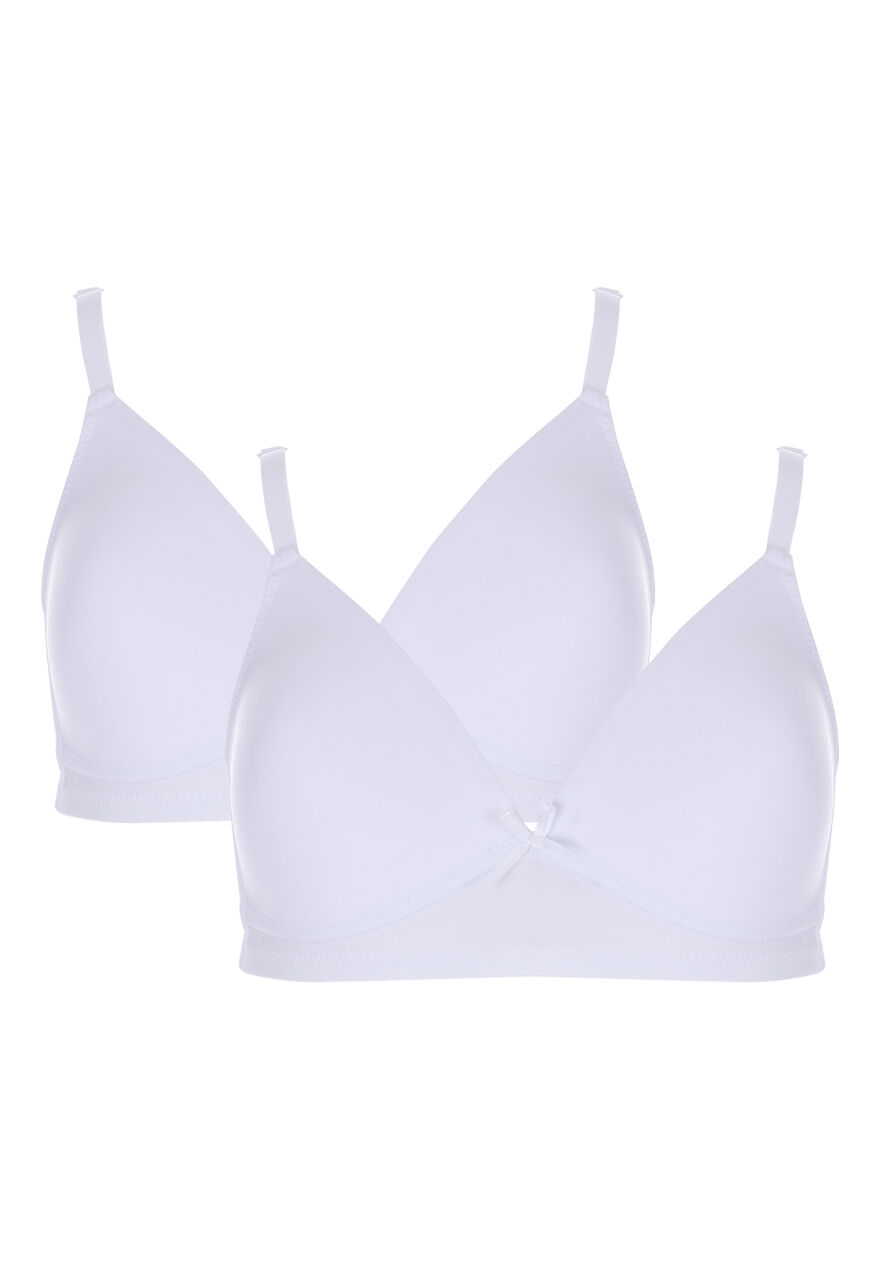Older Girls 2pk White Comfort Bras