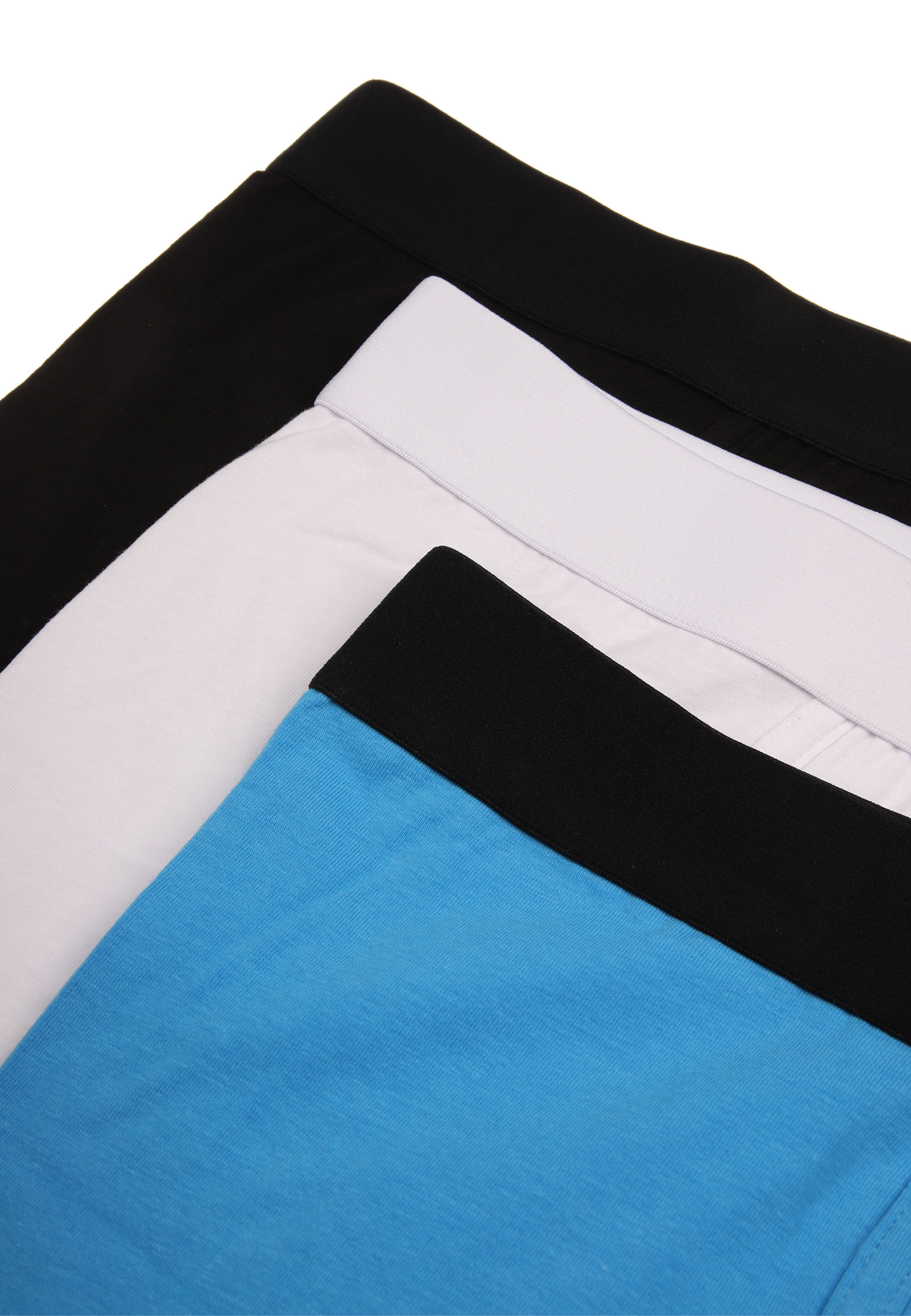 Mens 3pk Blue Trunks with Keyhole
