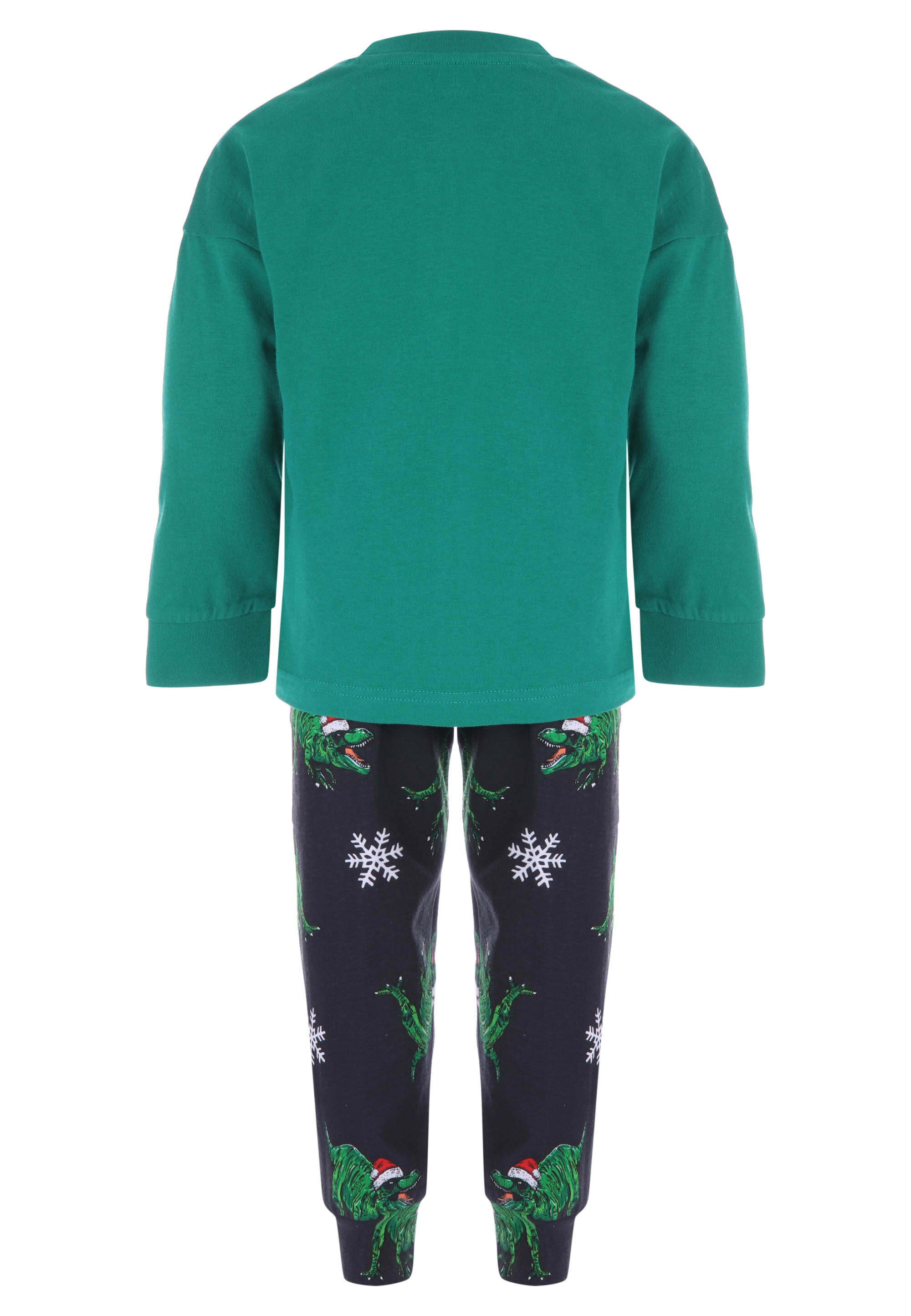 Younger Boys Green Santa Claws Dinosaur Pyjama Set