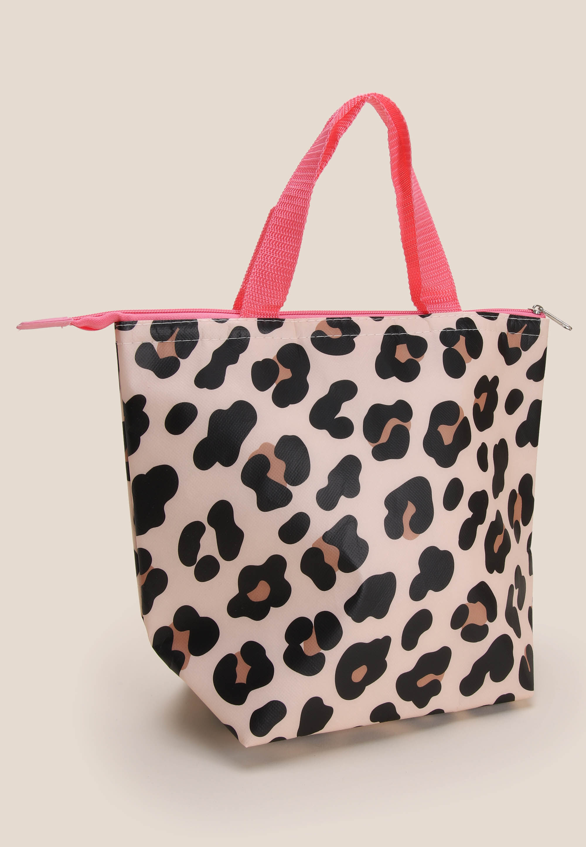 Womens Brown Leopard Print Lunch Bag