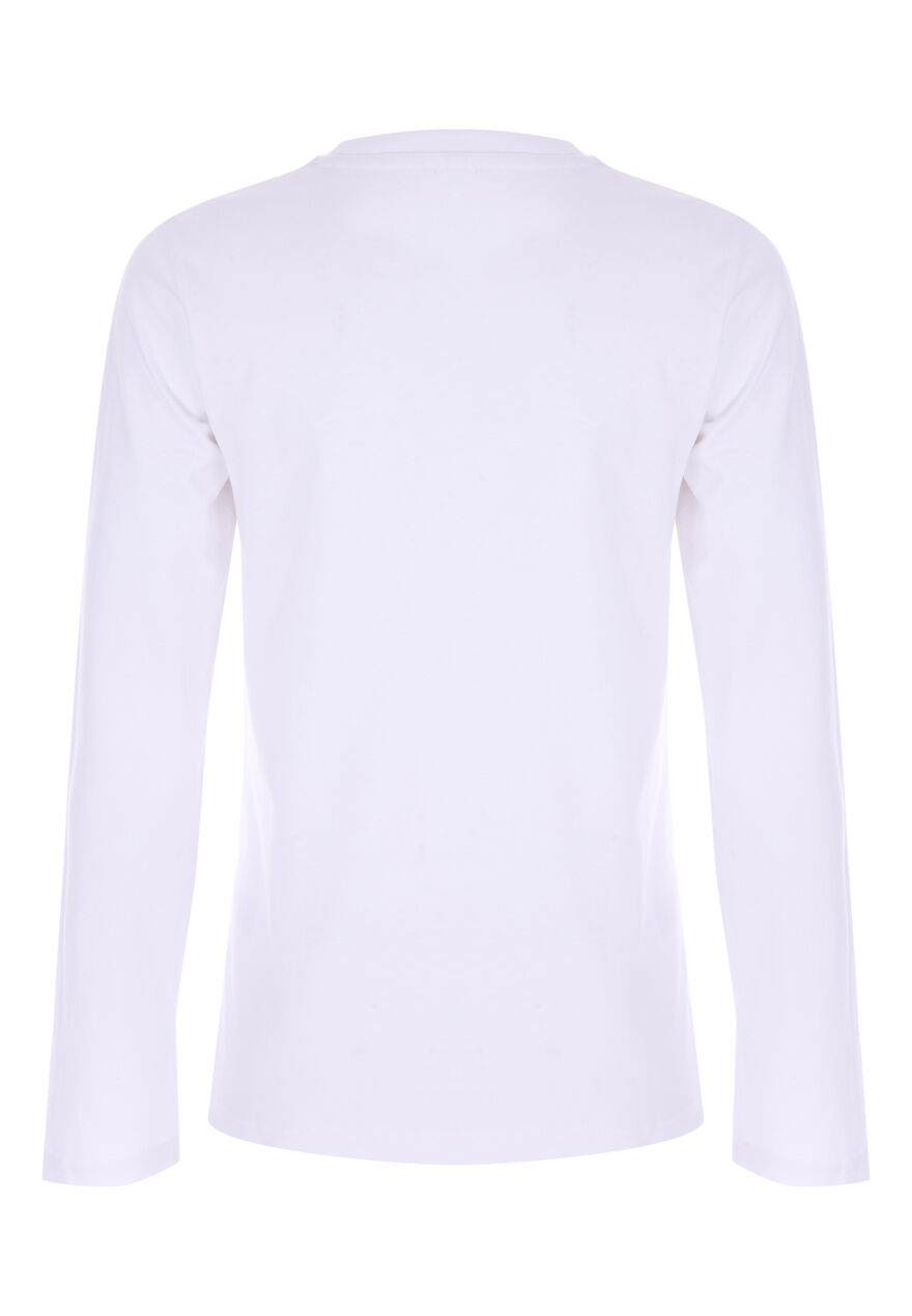 Older Boys White Long Sleeve T-Shirt