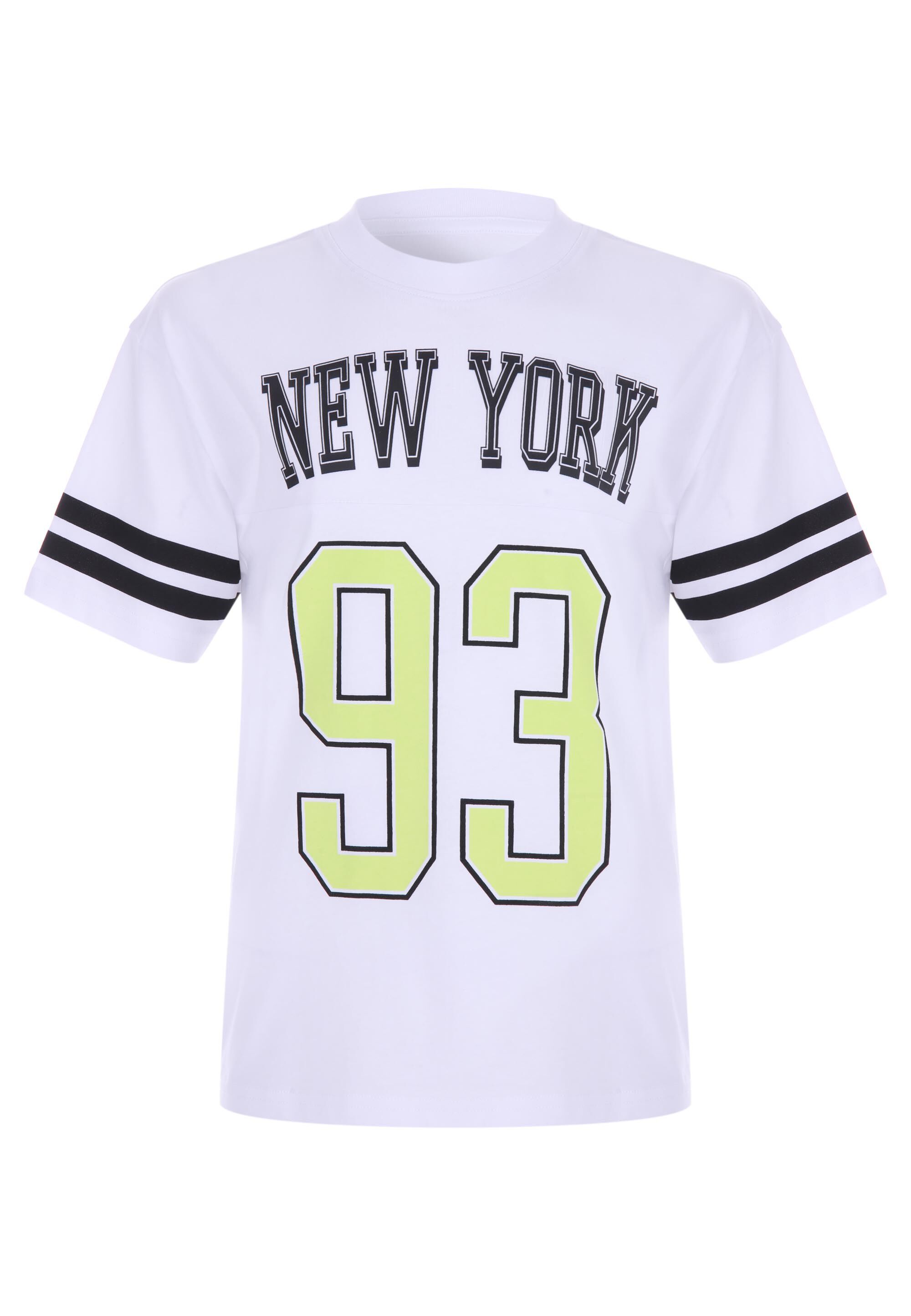 Older Boys White & Yellow Basketball T-shirt