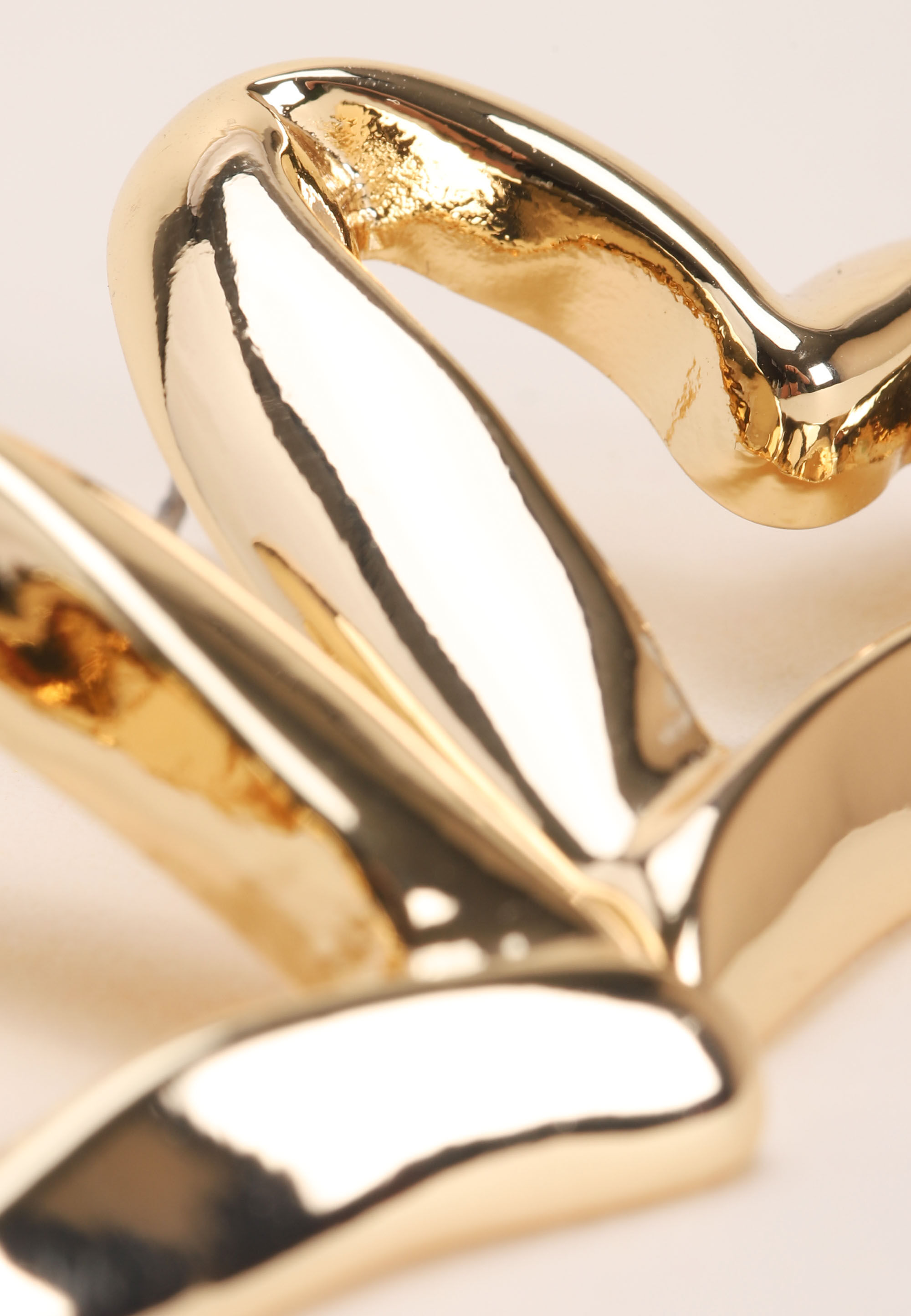Womens Gold Heart Outline Earrings