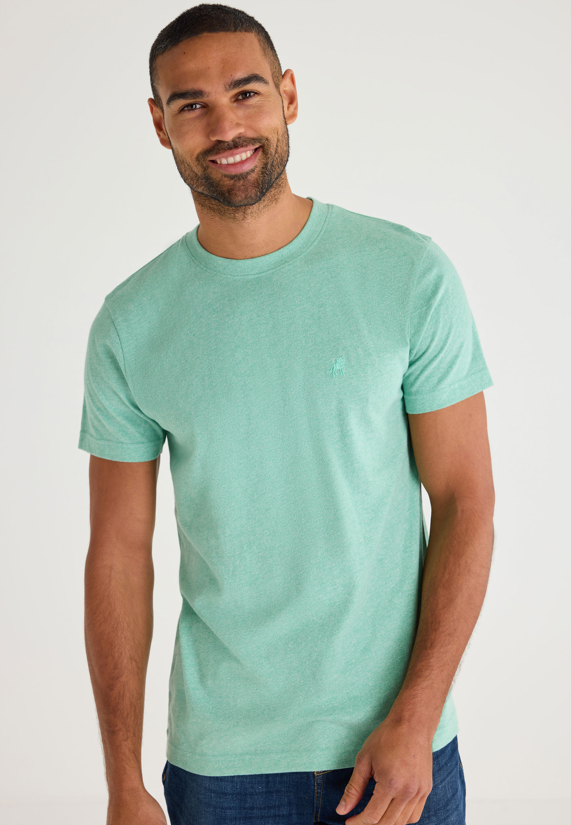 Mens Green Plain Grindle T-Shirt