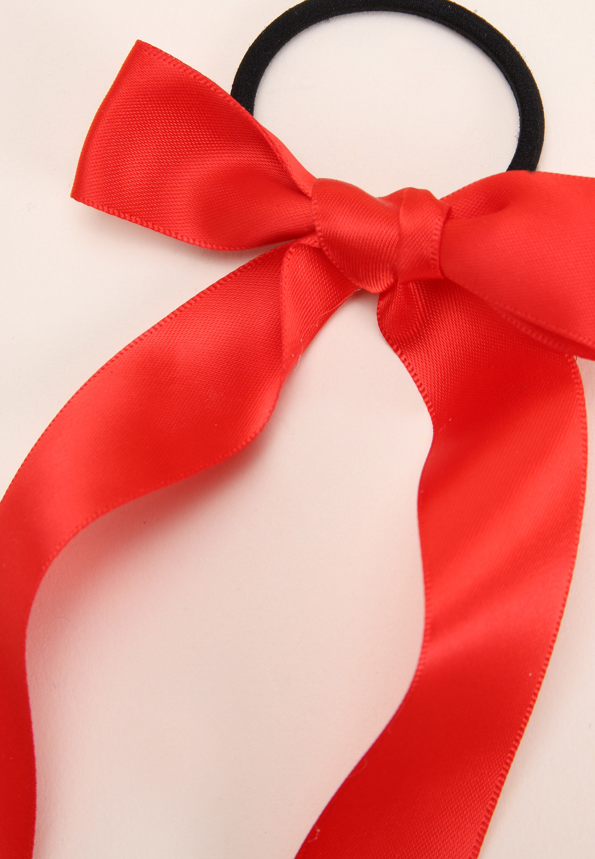 Girls Red Bow Hair Tie