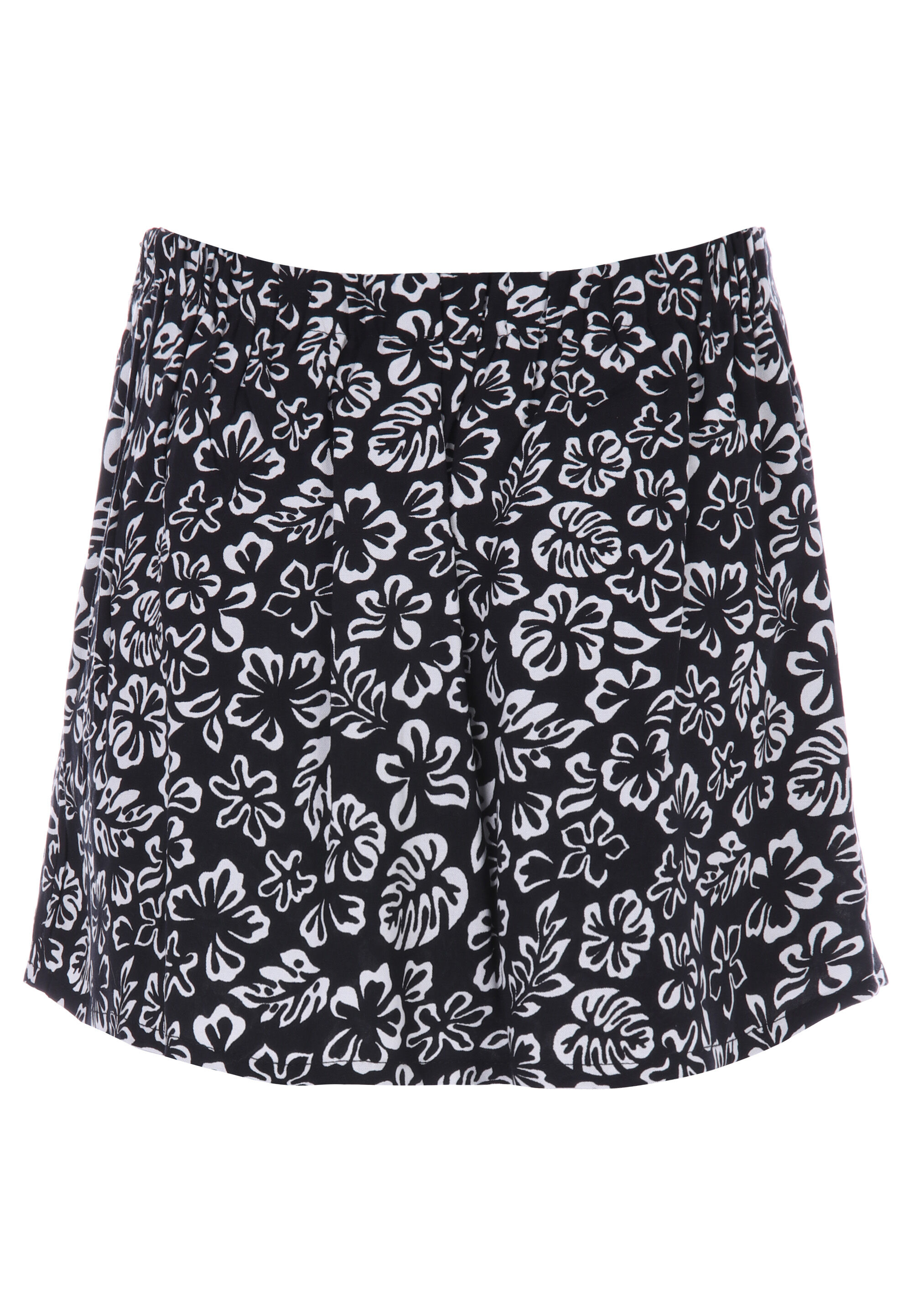 Older Girls Black Leaf Skort