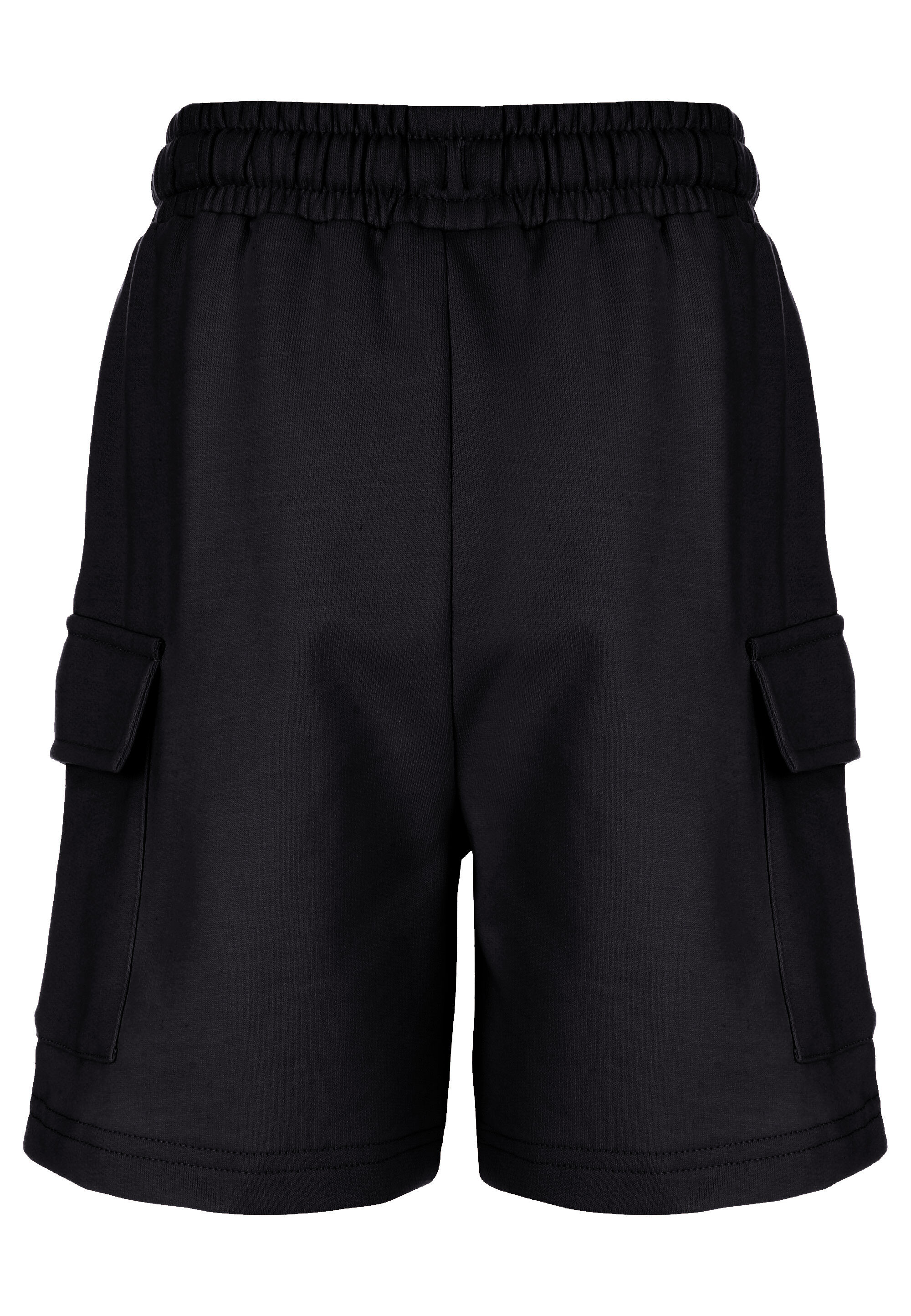 Younger Boys Black Jersey Cargo Shorts