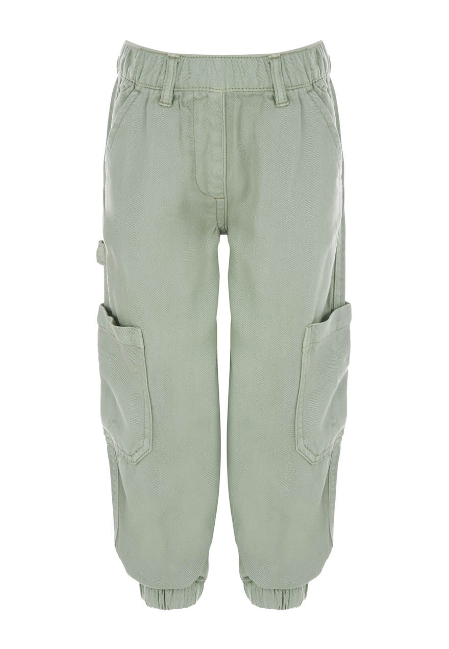 Younger Girls Green Cargo Trousers