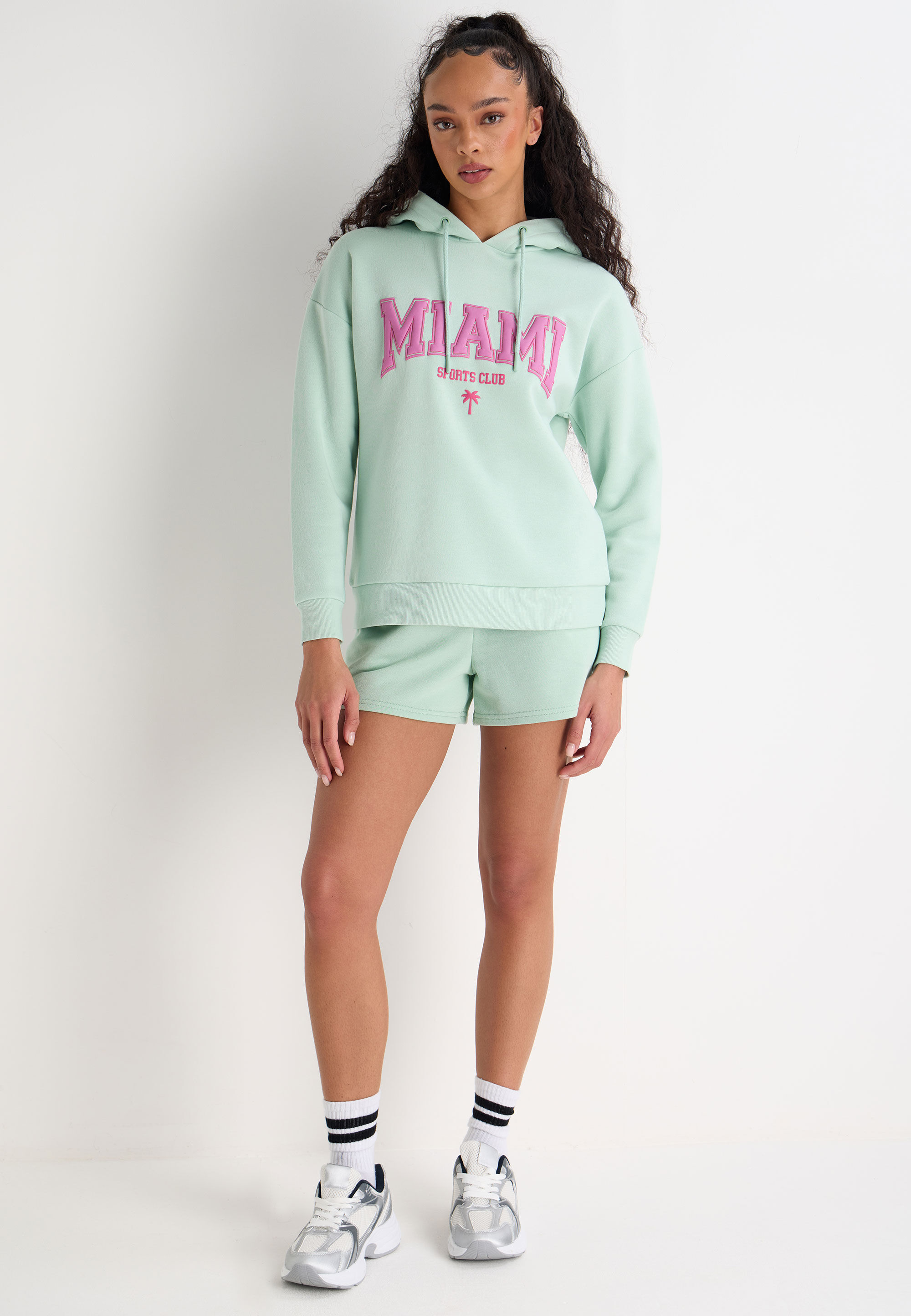 Womens Mint & Pink Miami Sports Hoodie