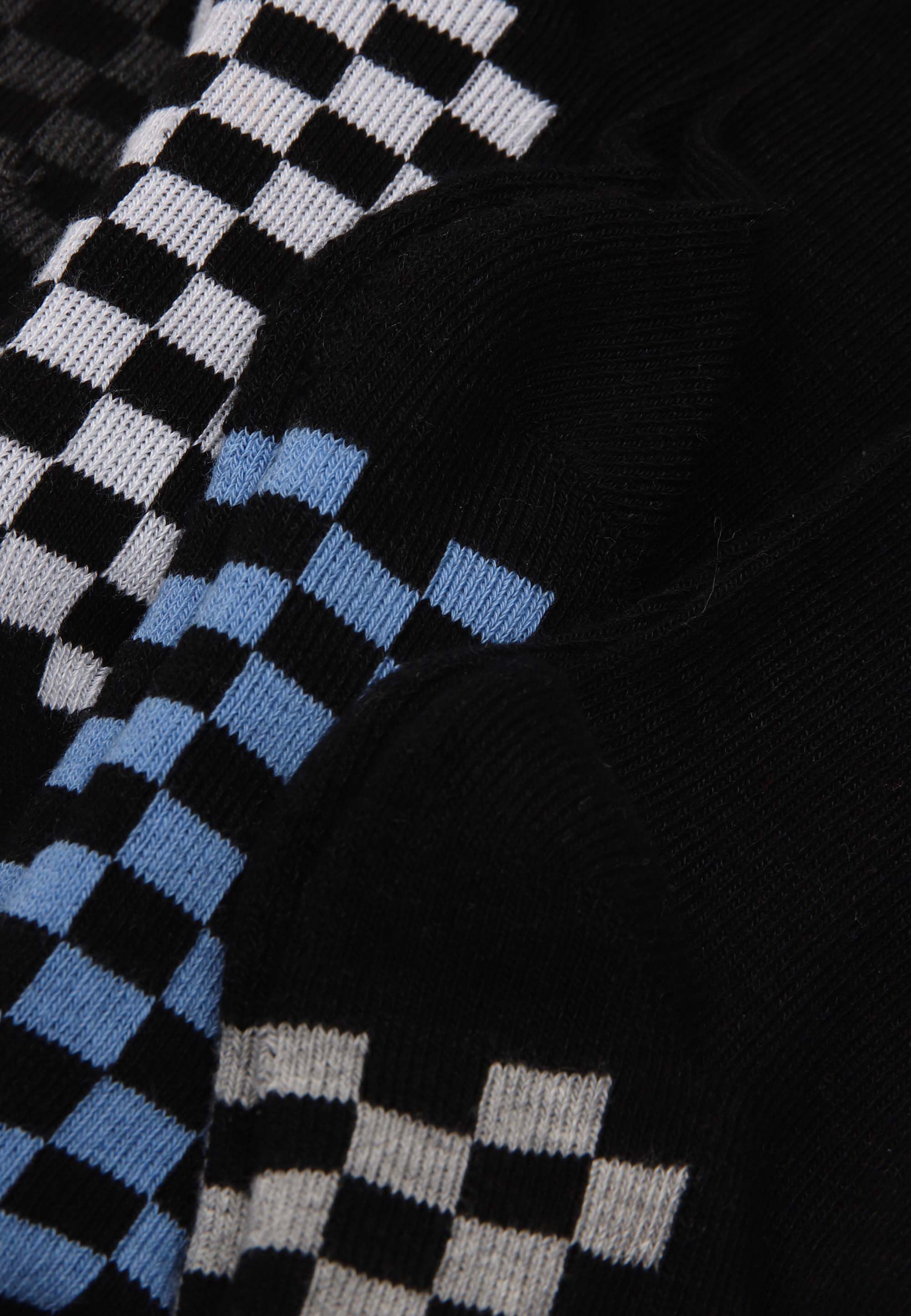 Boys 4pk Black Check Cushioned Sole Ankle Socks