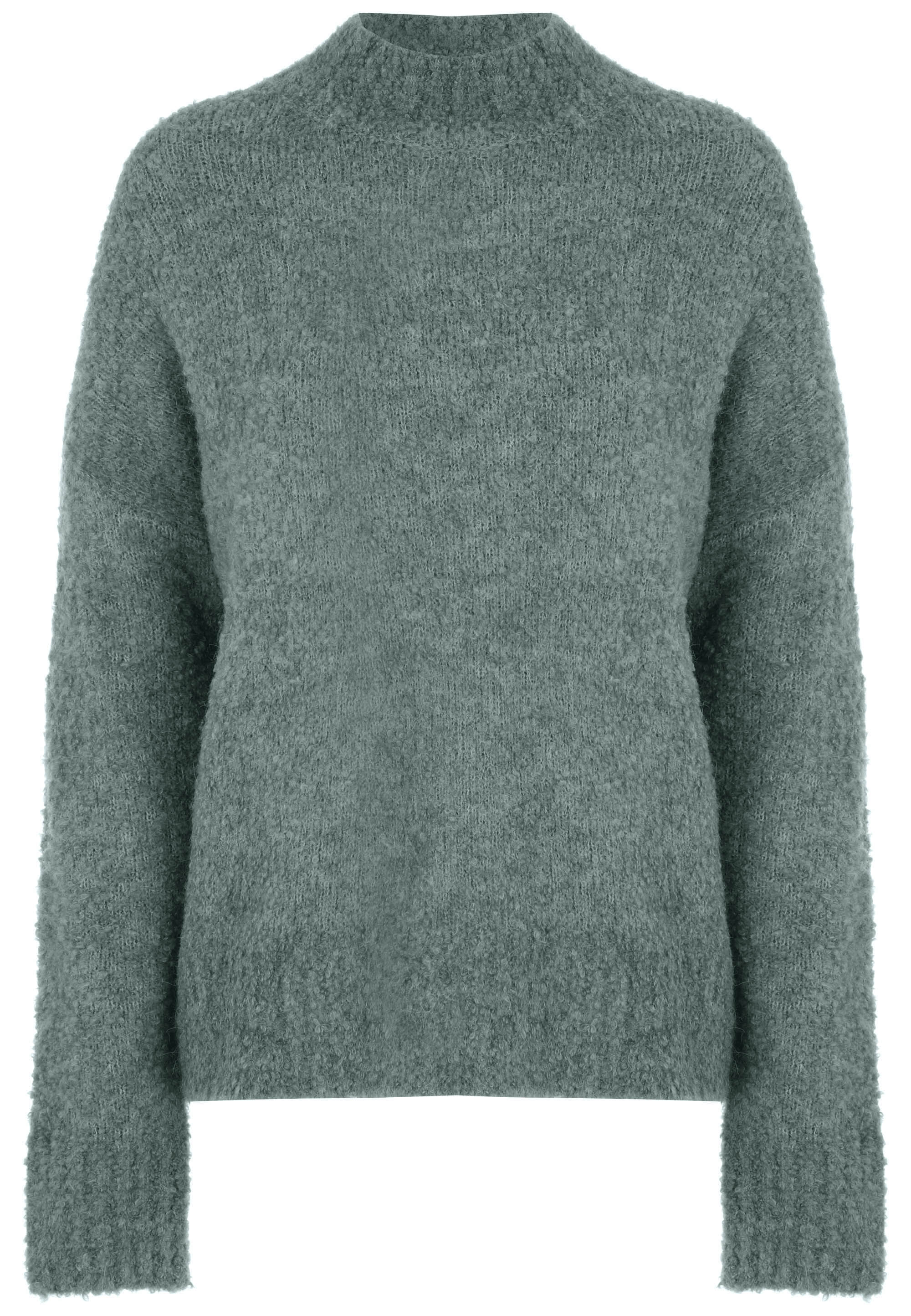 Womens Green Boucle Knitted Jumper