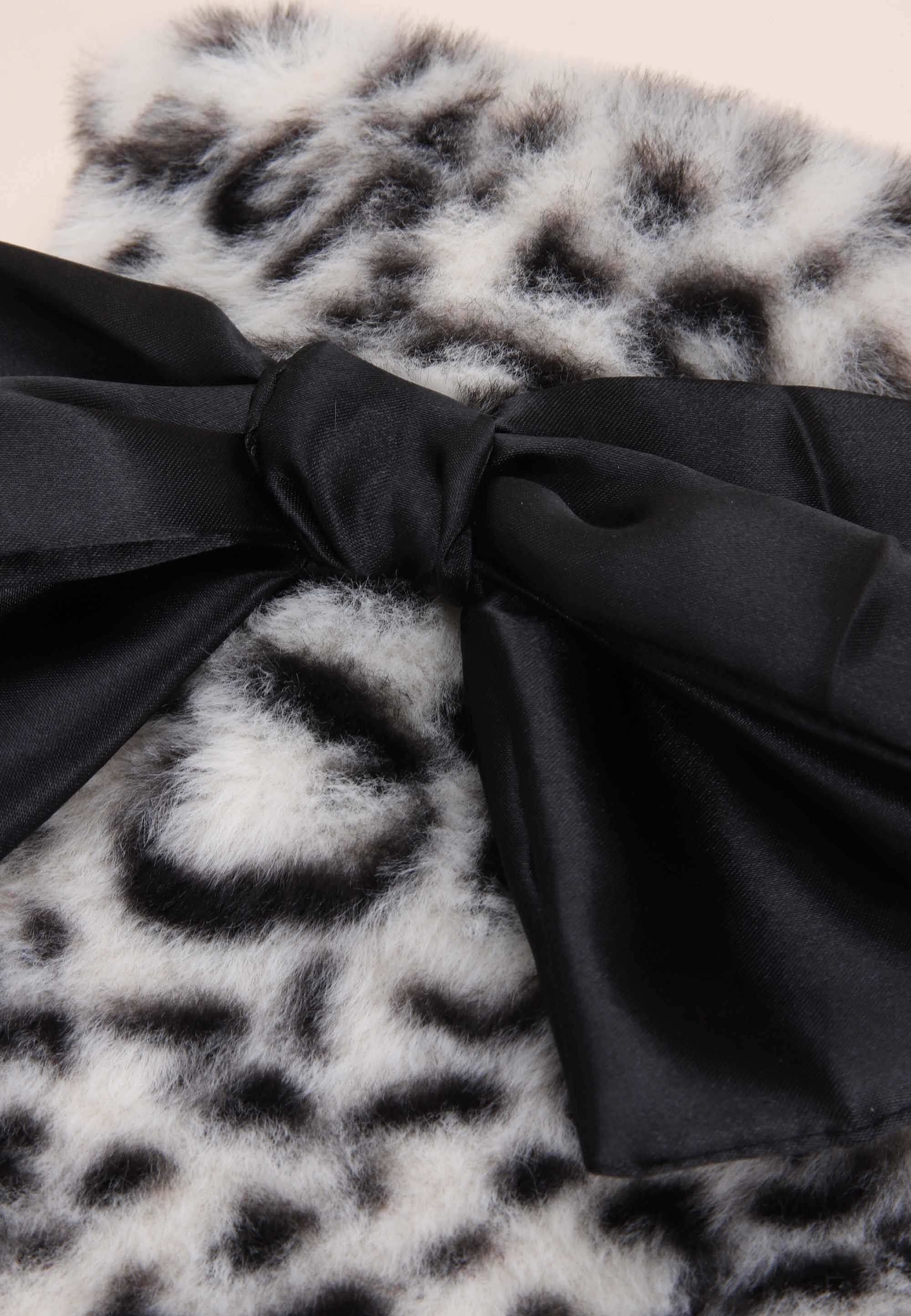 Womens Brown Leopard Fluffy Hot Water Bottle
