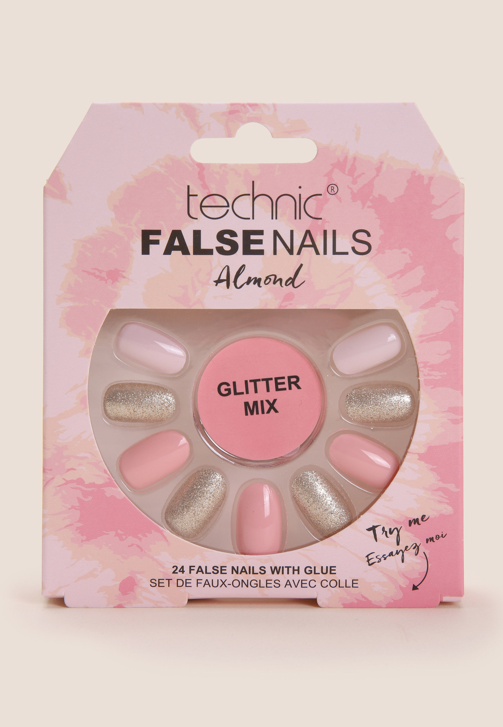 Womens Technic Glitter Mix Almond False Nails