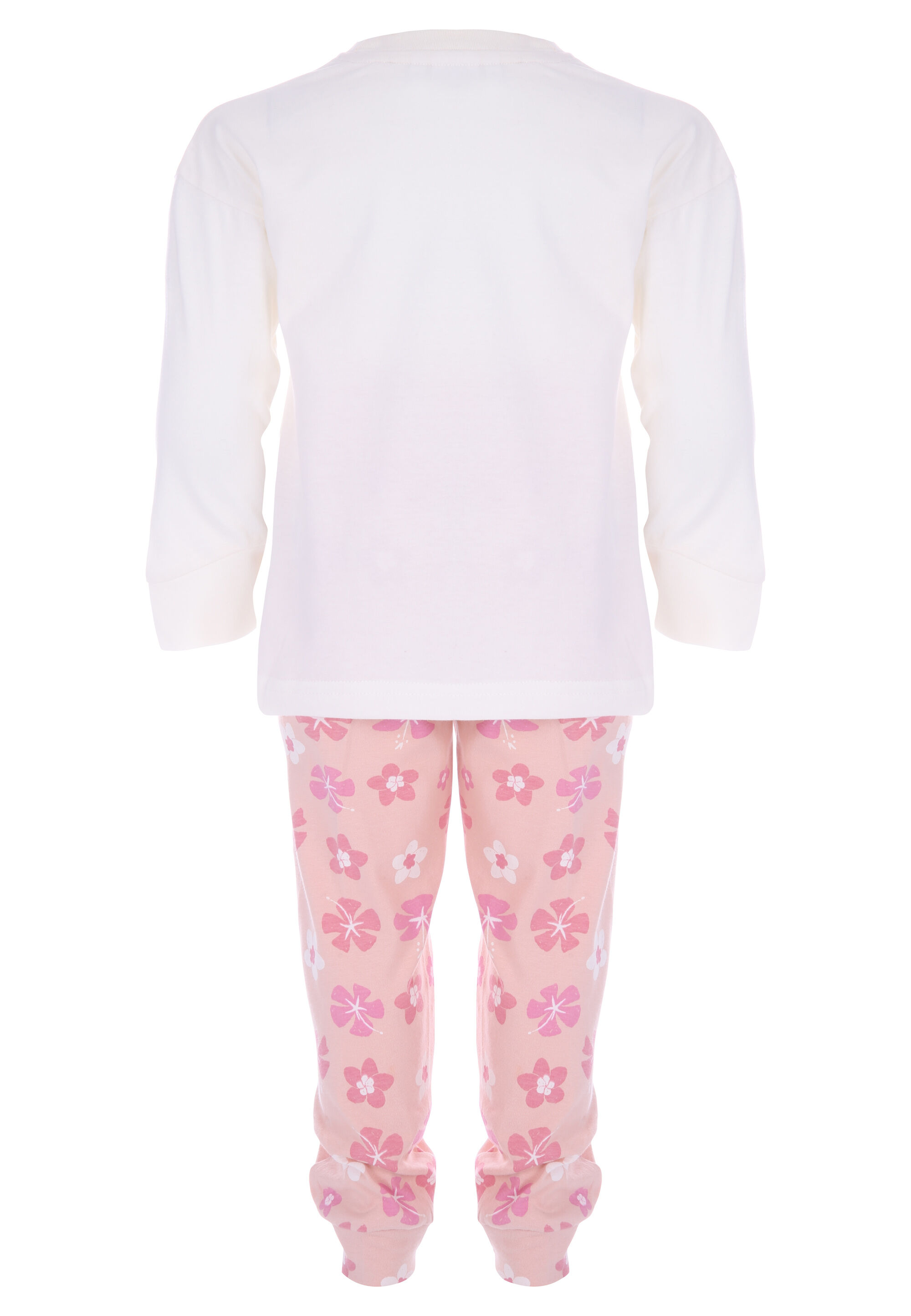 Girls Cream & Pink Moana Top & Bottoms Pyjama Set
