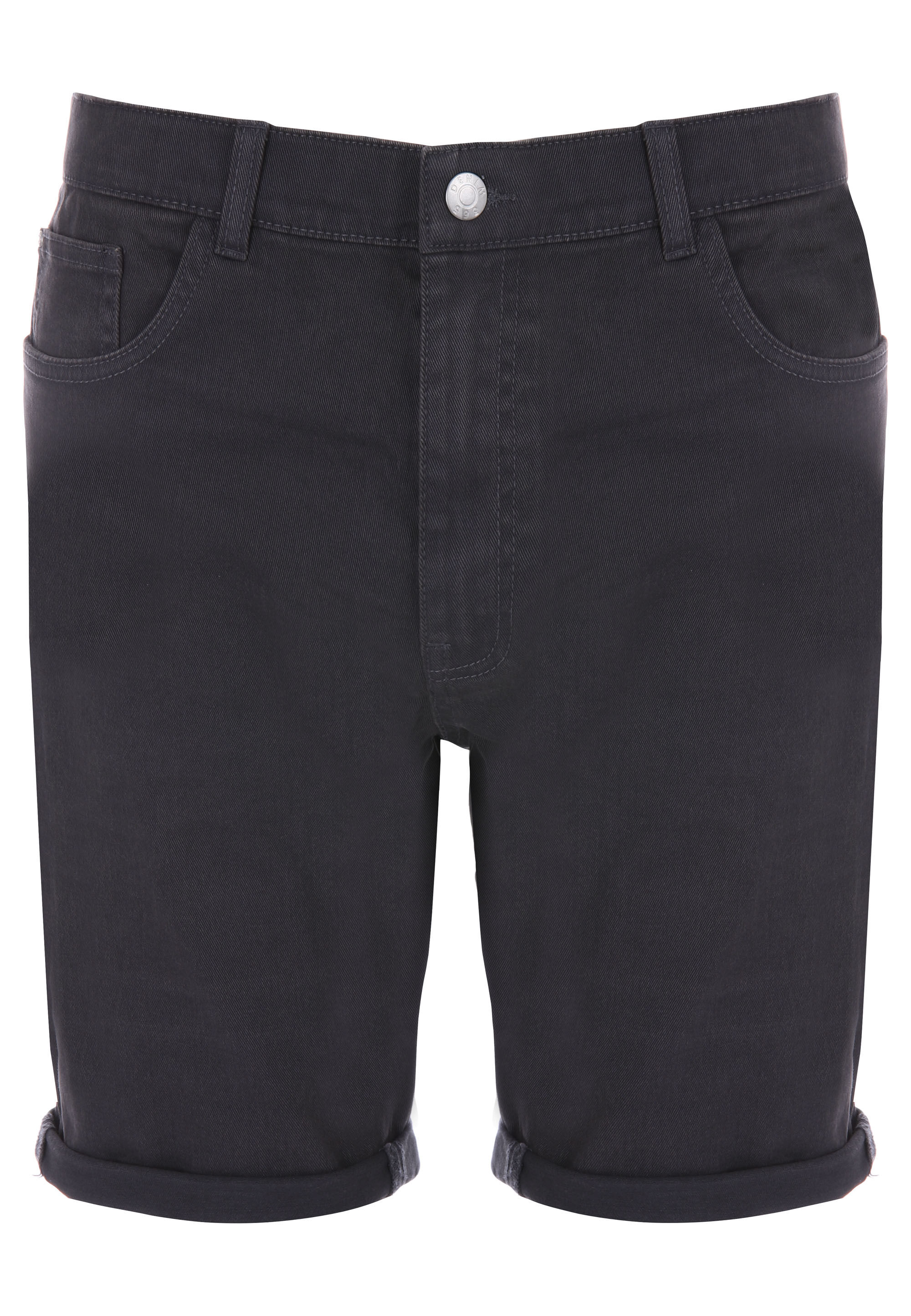 Mens Charcoal Denim Mid Length Shorts
