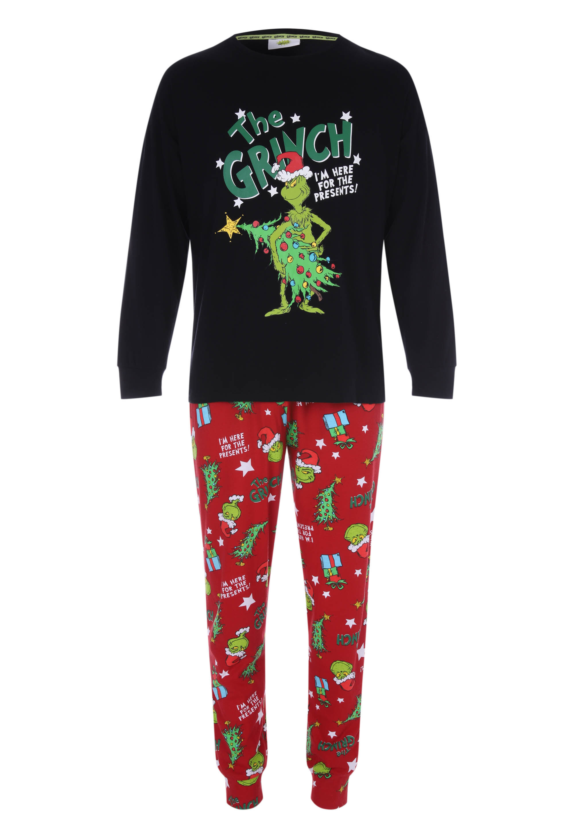 Unisex Adult Black & Red Grinch Christmas Pyjama Set