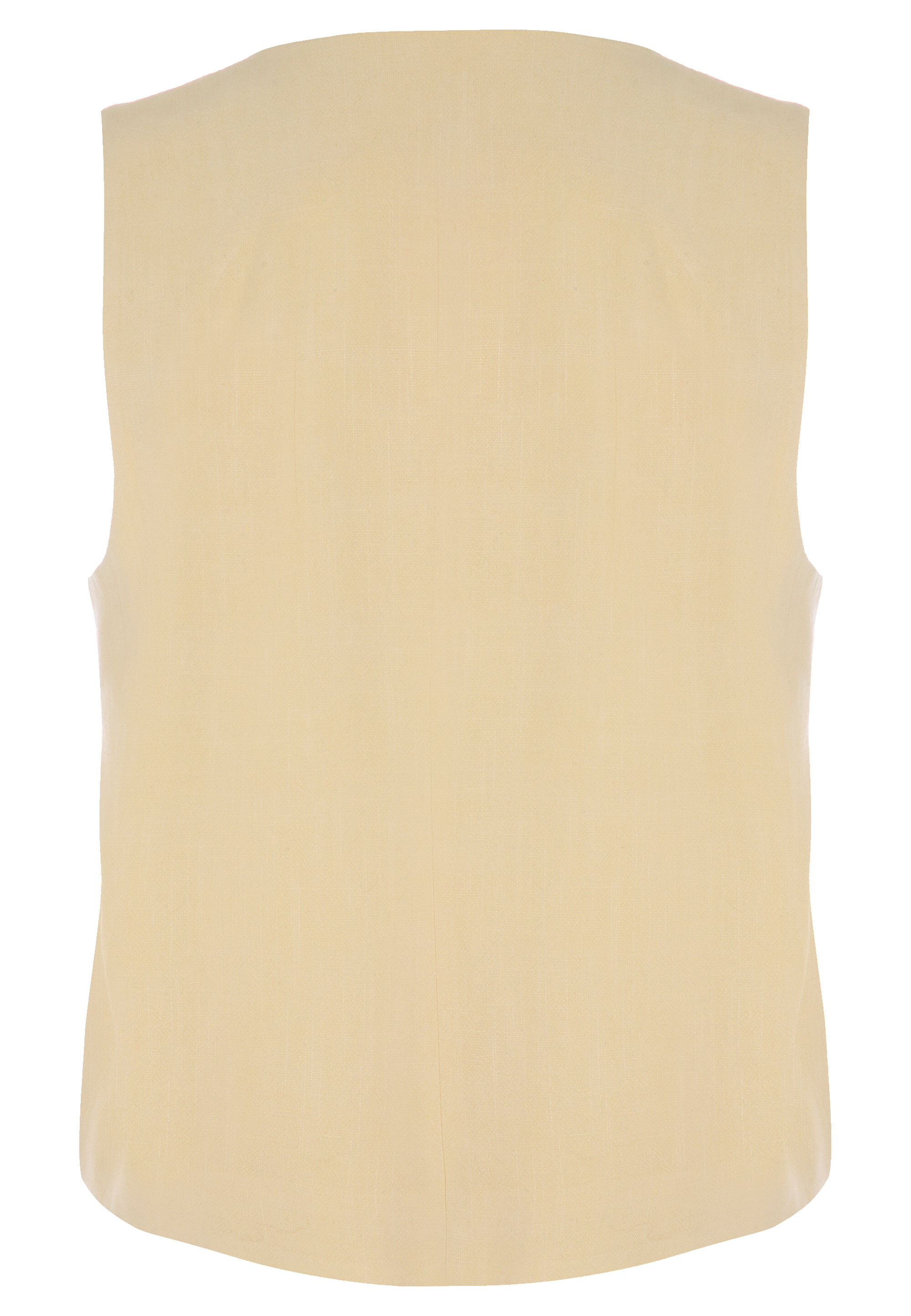 Womens Buttermilk Yellow Plain Linen Waistcoat
