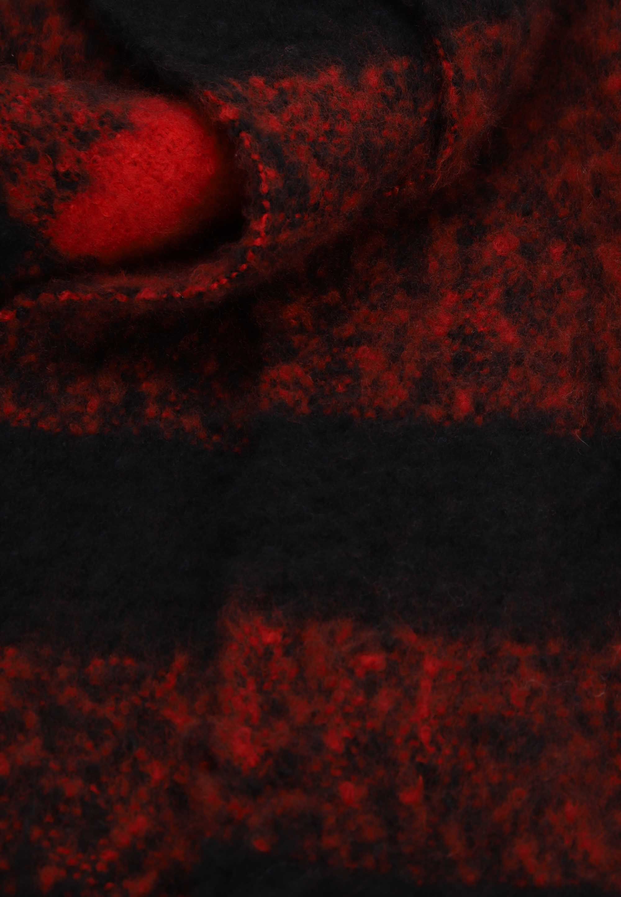 Womens Red Check Heavy Weight Scarf