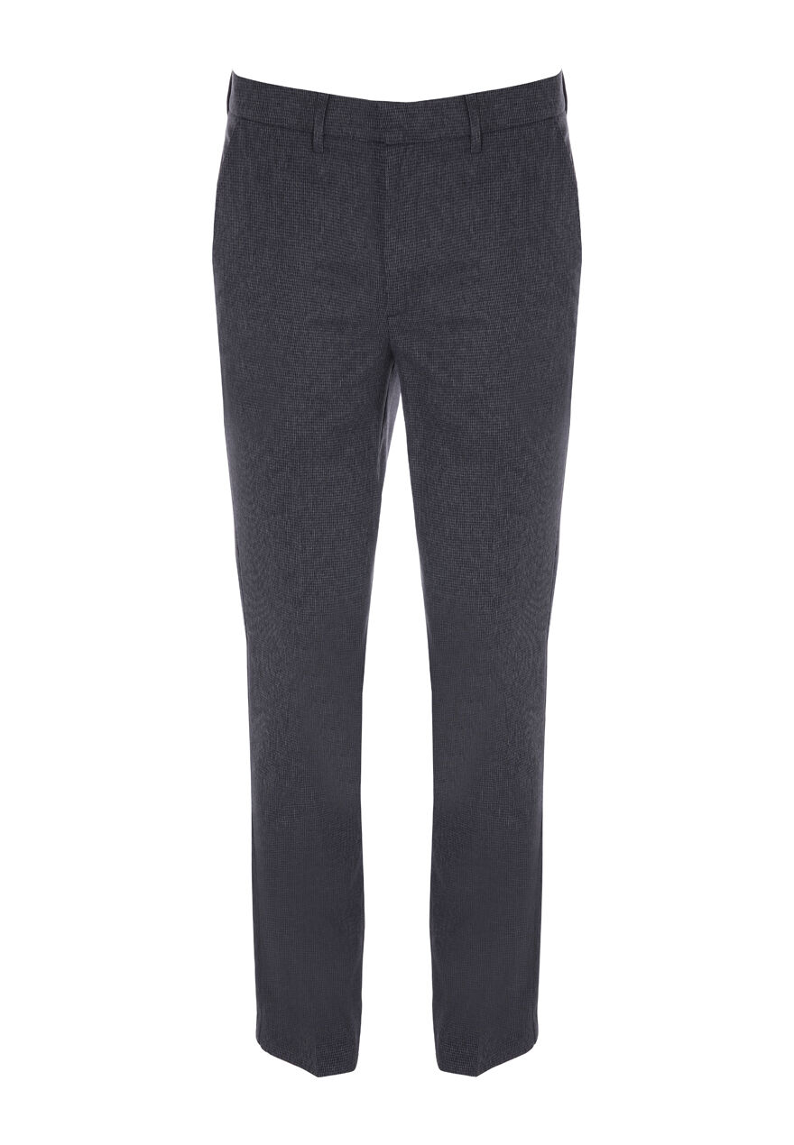 Mens Charcoal Check Slim Leg Trousers