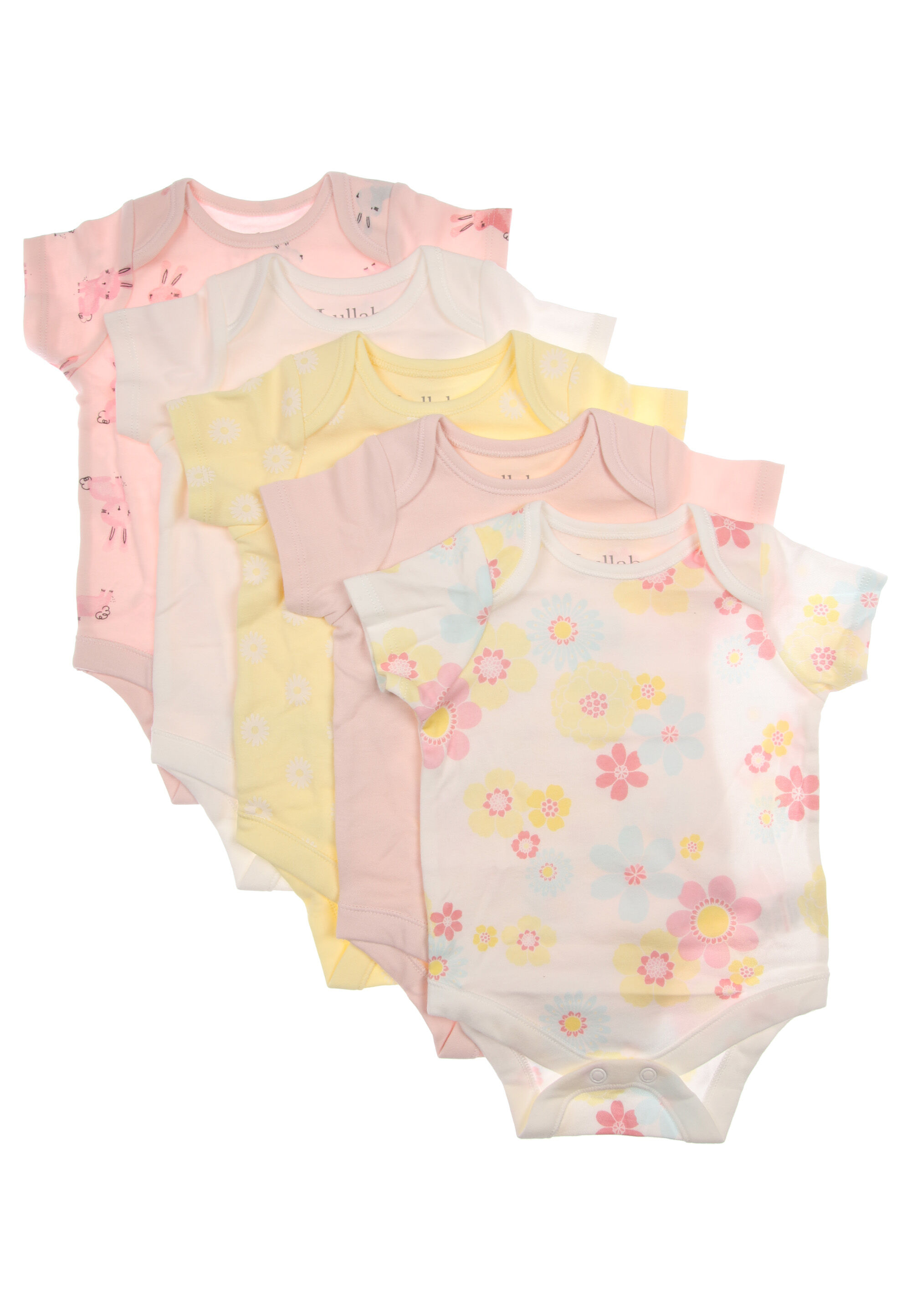 Baby Girls 5pk Pink Bunny Bodysuits