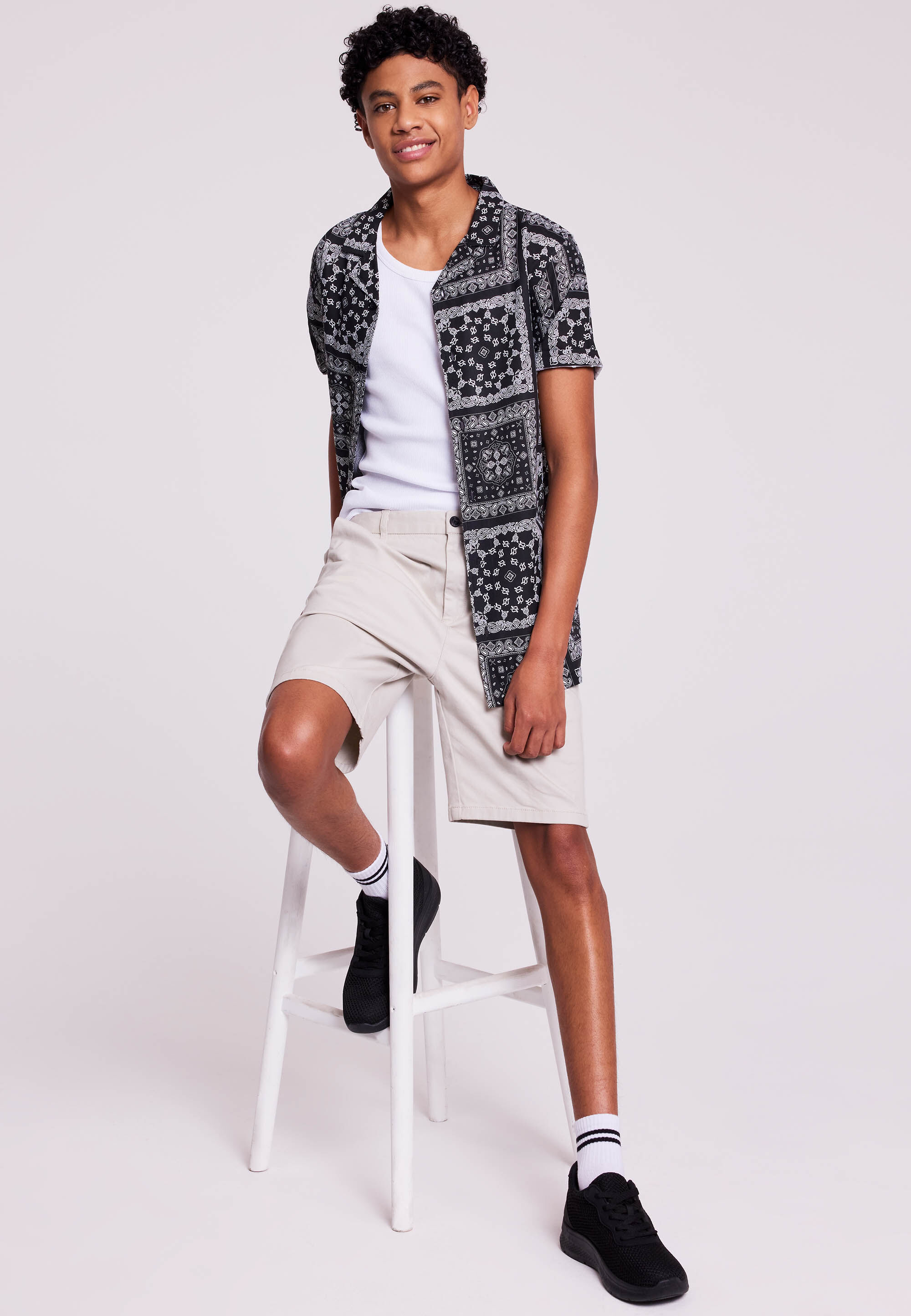 Older Boys Stone Plain Chino Shorts